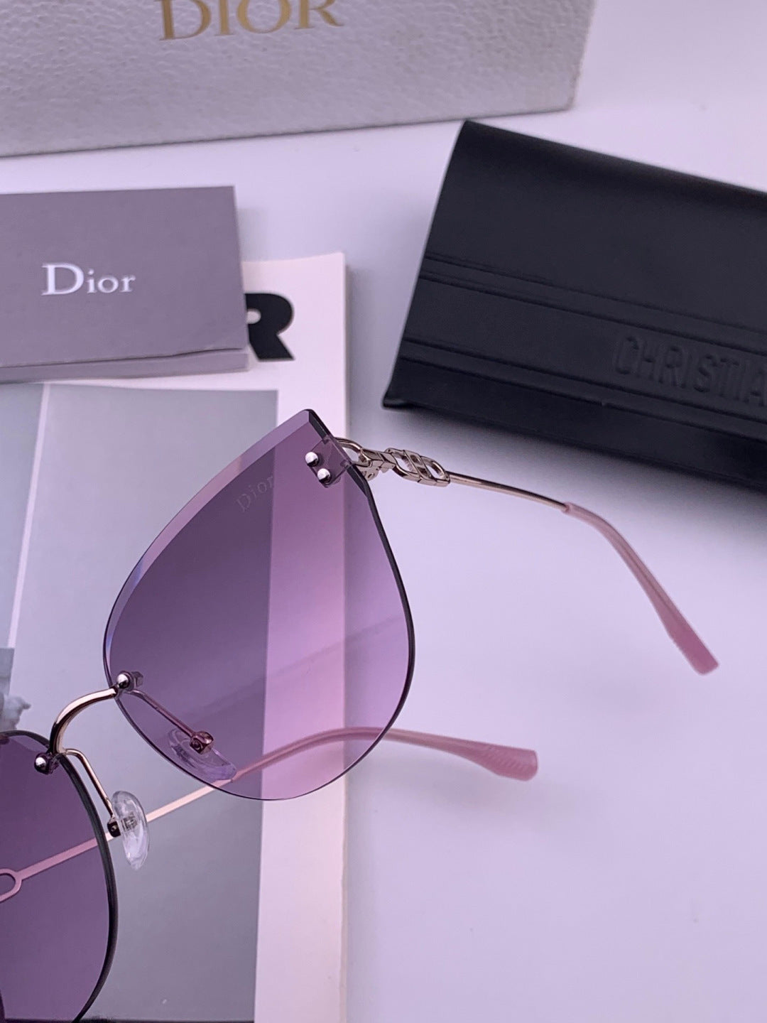 Dior CD3251 Lightweight Rimless Brown Lens Sunglasses for Women - detail image 2
