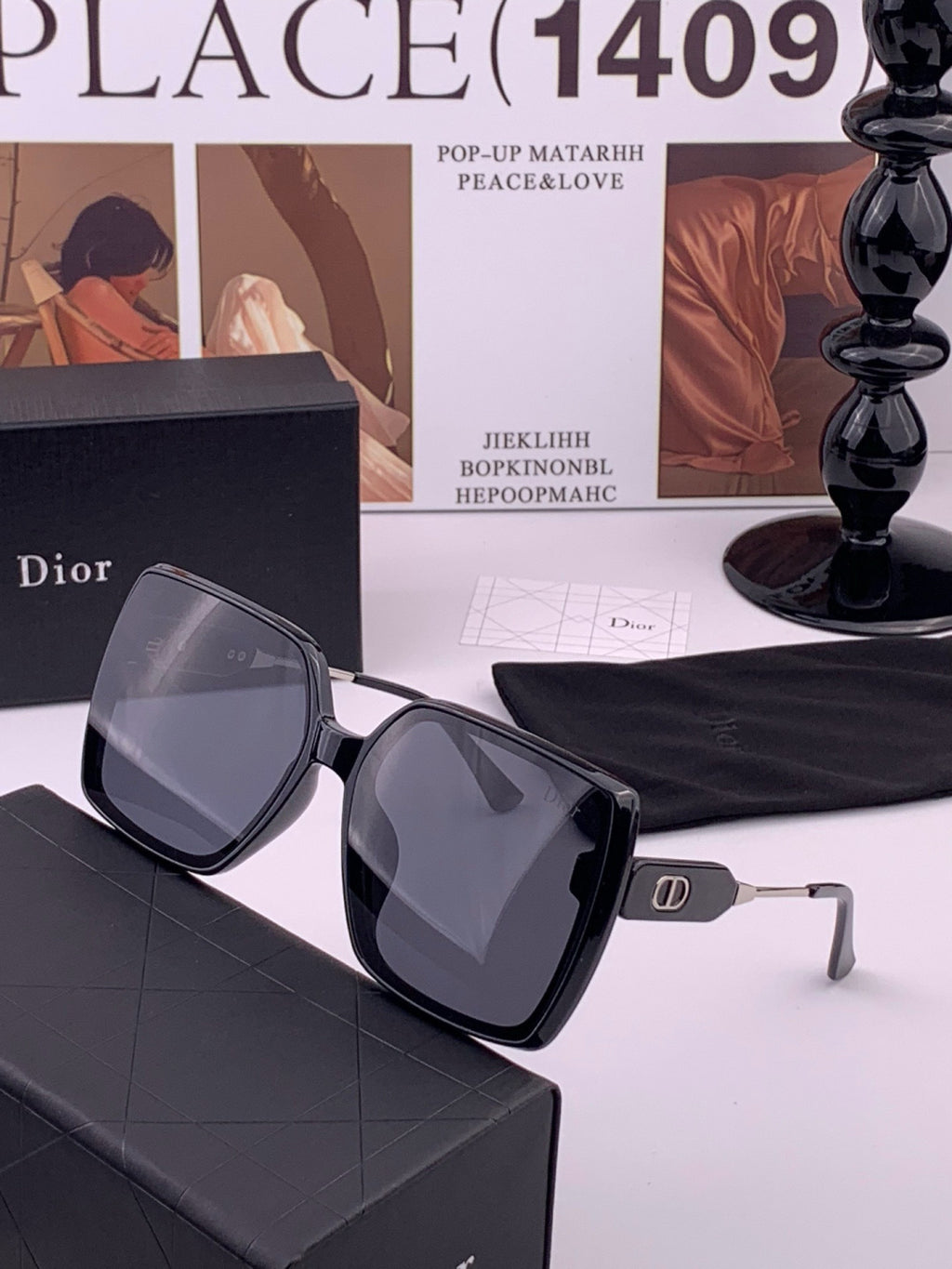 Dior CD6305 Polarized Square Gold Lens Sunglasses for Women - 486820 - detail image 2
