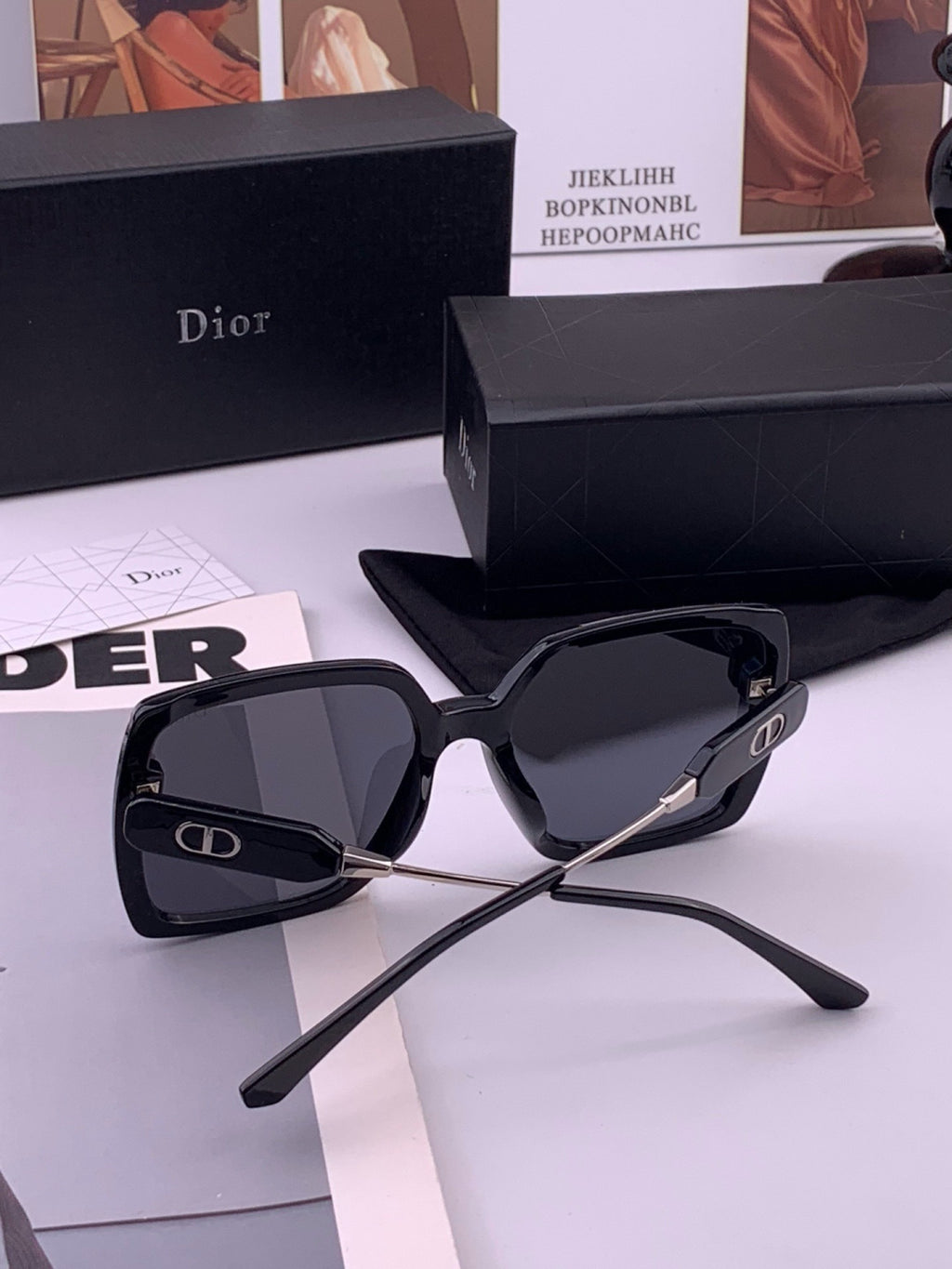 Dior CD6305 Polarized Square Gold Lens Sunglasses for Women - 486820 - detail image 6