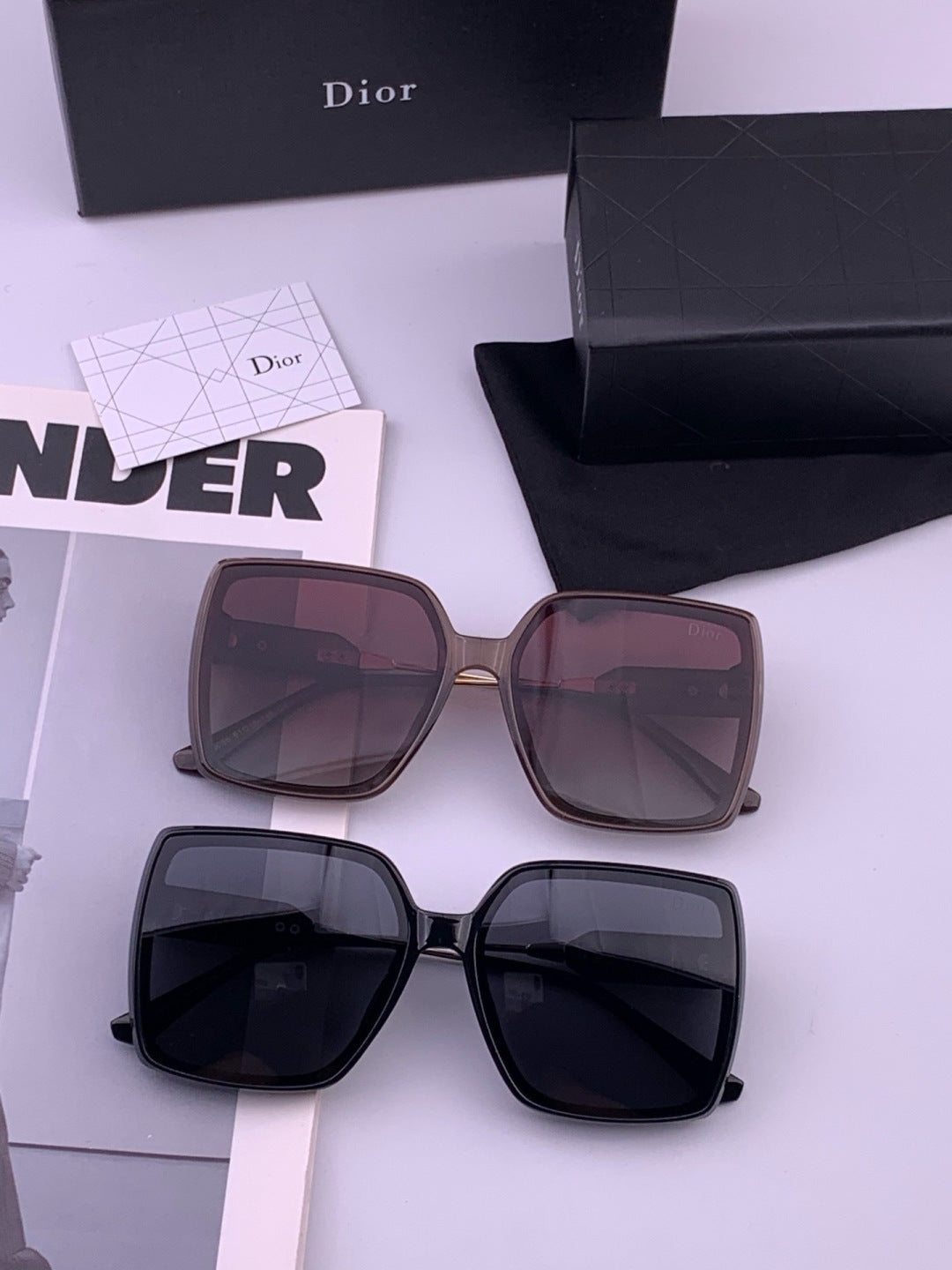 Dior CD6305 Polarized Square Gold Lens Sunglasses for Women - detail image 7