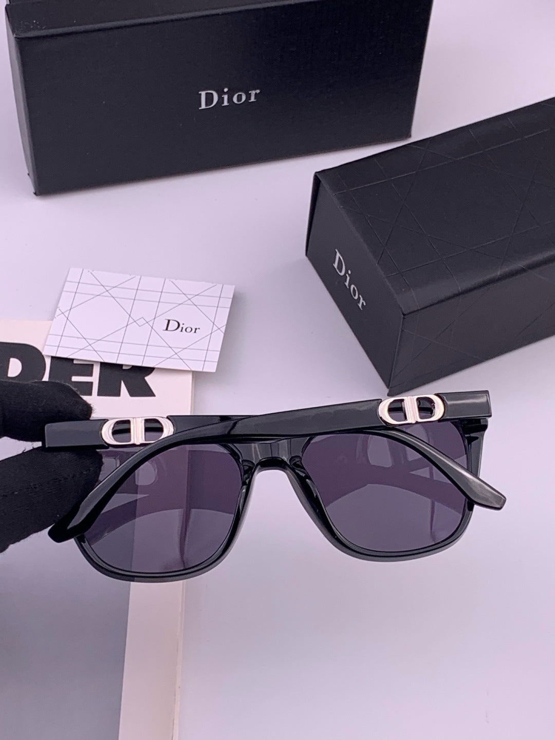 Dior CD67711 Polarized Square Black Lens Sunglasses for Women - detail image 4
