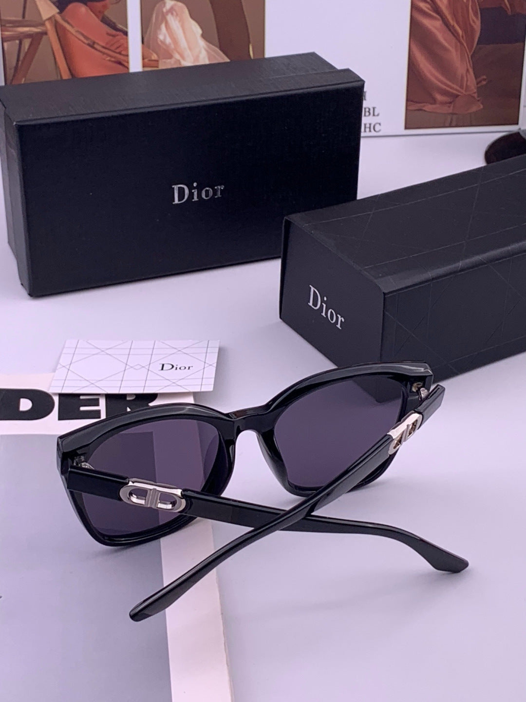Dior CD67711 Polarized Square Black Lens Sunglasses for Women - detail image 6