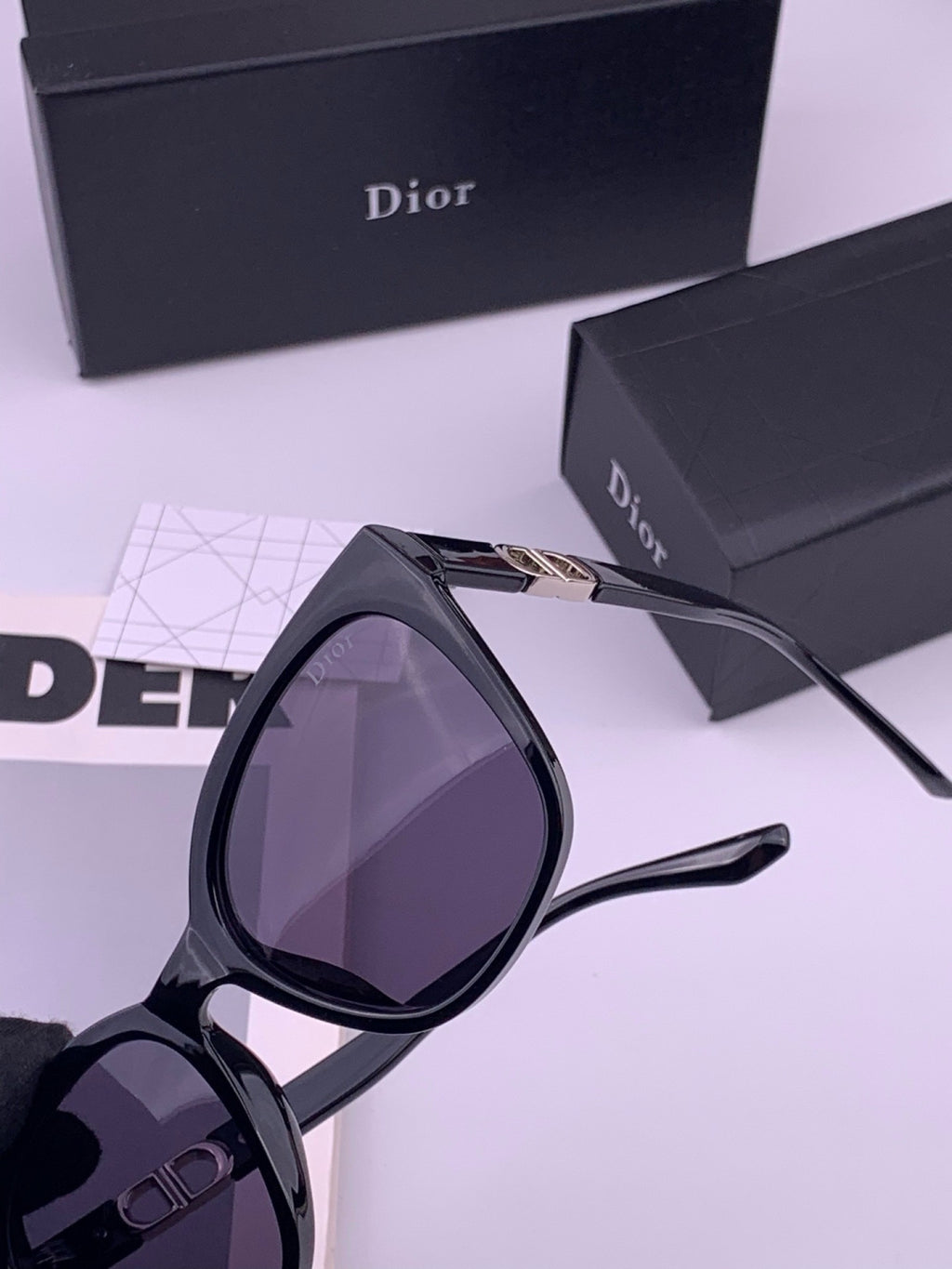 Dior CD67711 Polarized Square Black Lens Sunglasses for Women - detail image 3