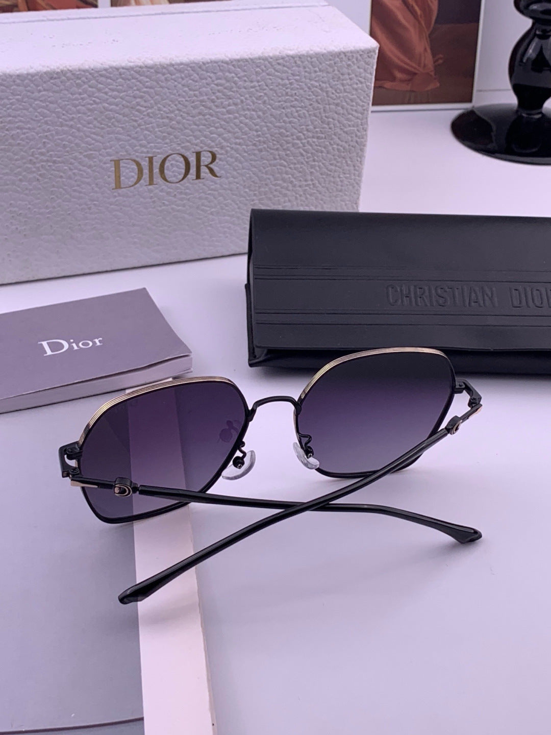 Dior CD7210 Square Gold Lens Sunglasses for Women - detail image 7