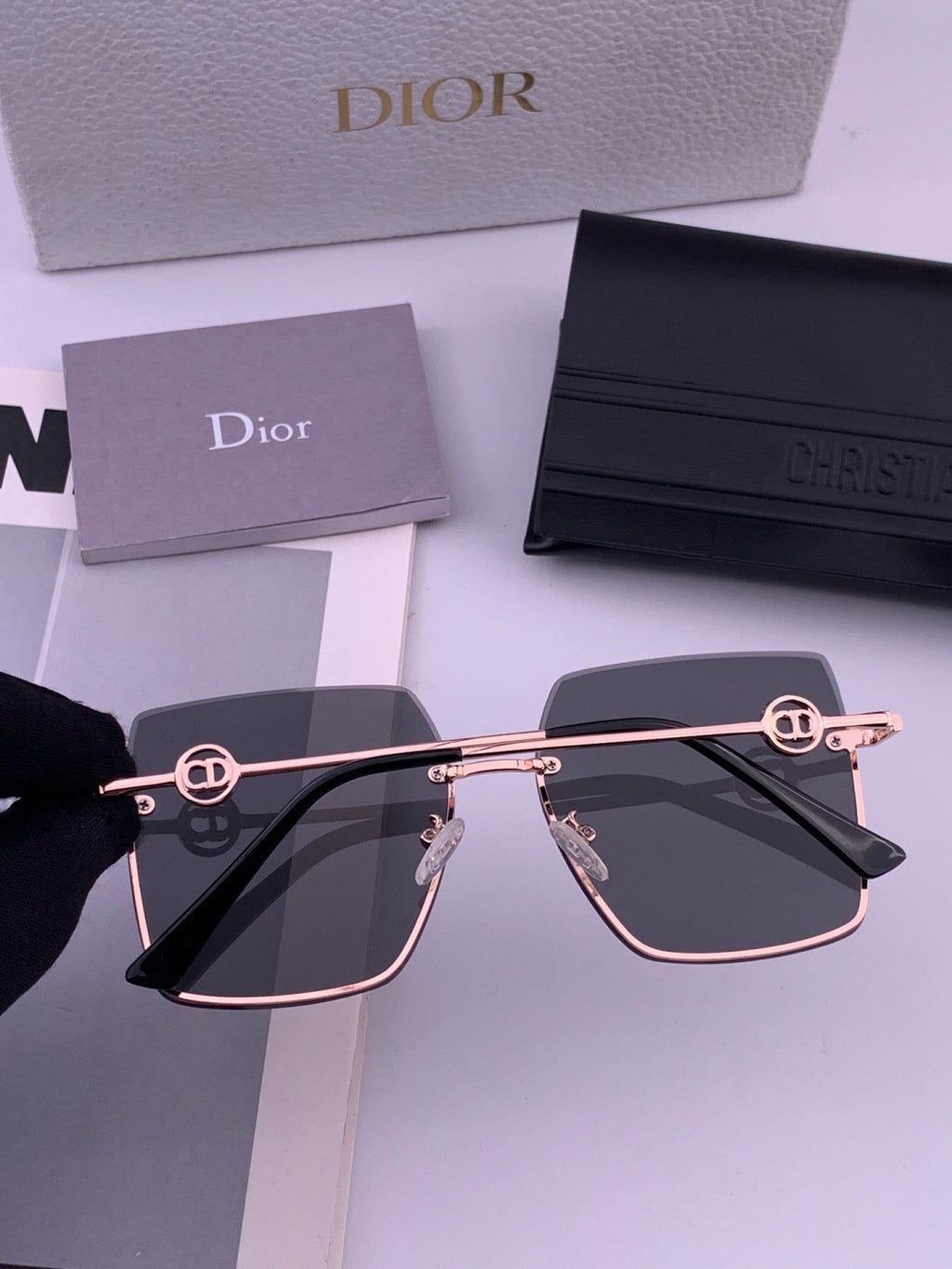 Dior CD7371 Lightweight Rimless Black Lens Sunglasses for Women - detail image 5