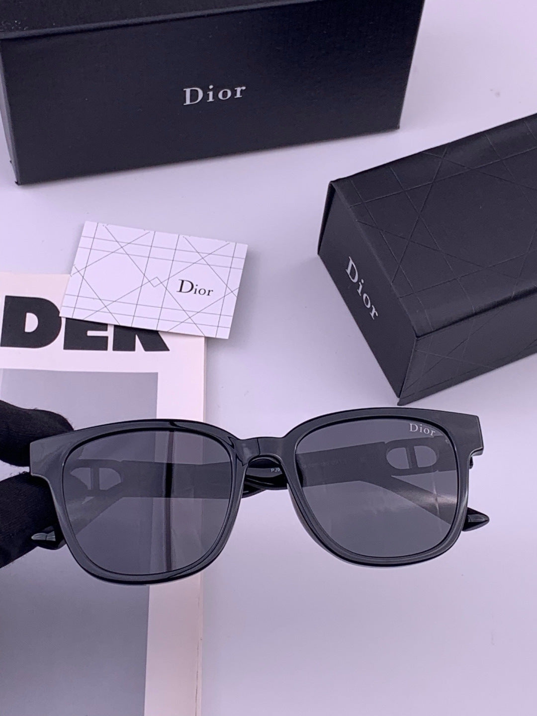 Dior D8913 Polarized Square Black Lens Sunglasses for Men & Women