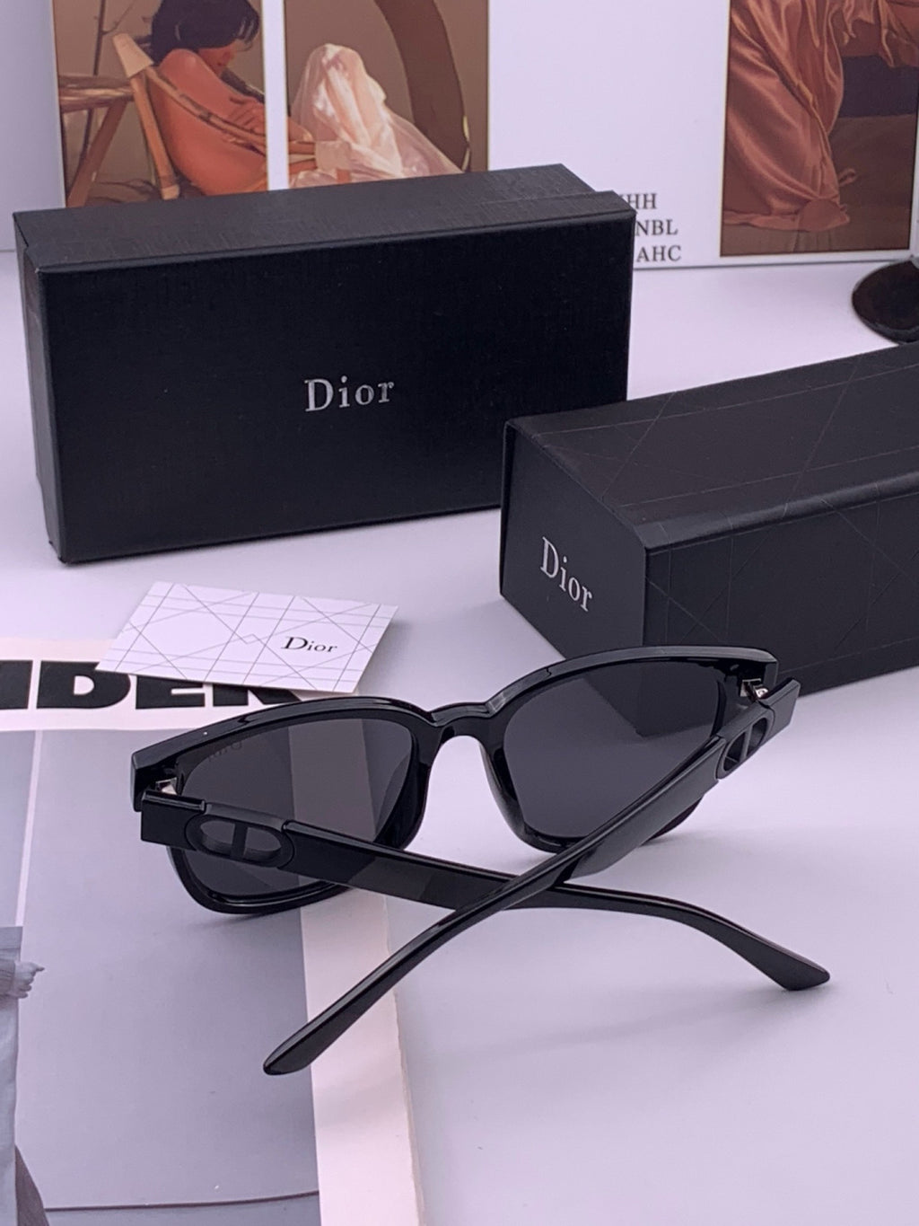 Dior D8913 Polarized Square Black Lens Sunglasses for Men & Women - detail image 7