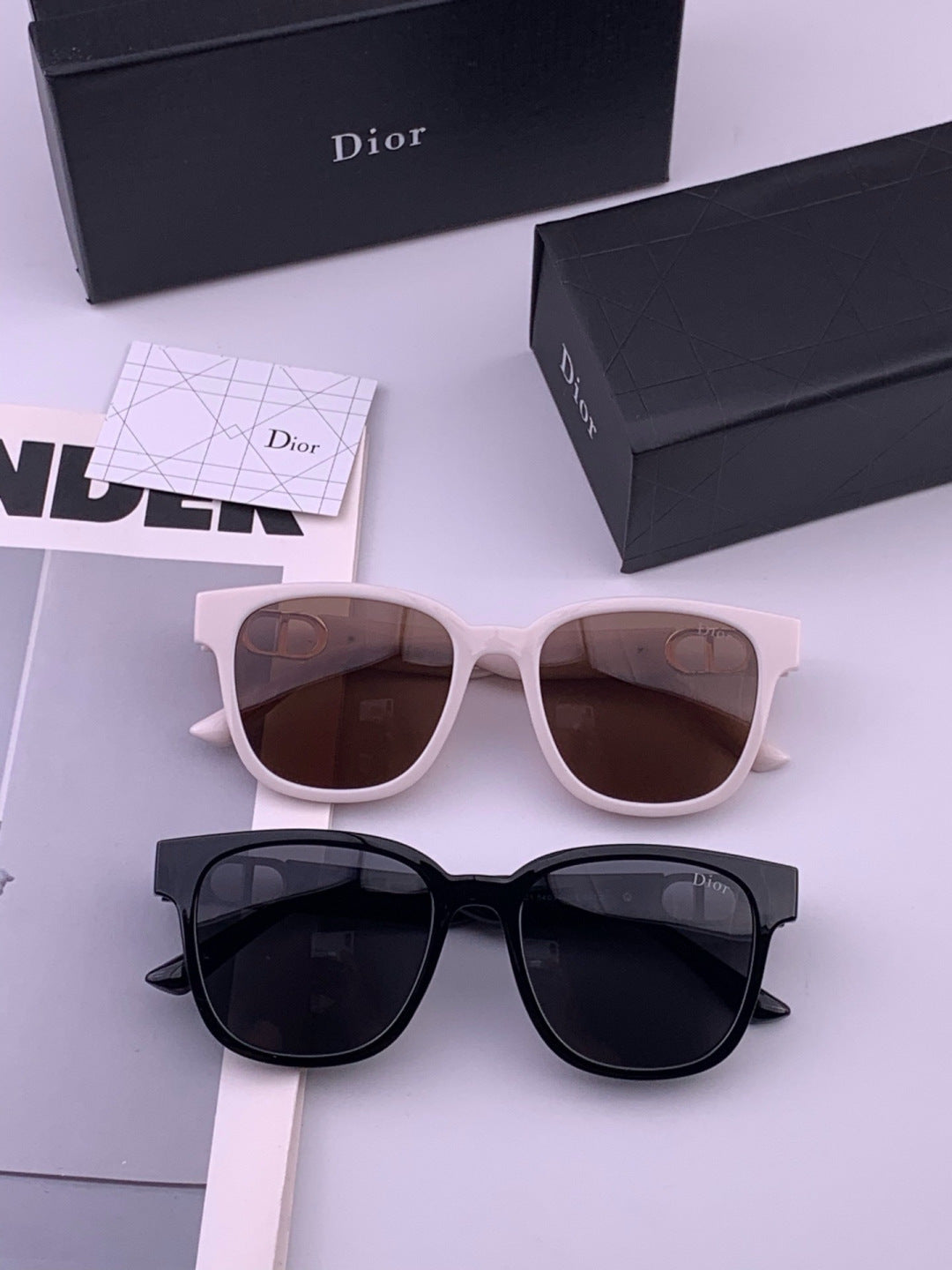 Dior D8913 Polarized Square Red Lens Sunglasses for Men & Women - detail image 8