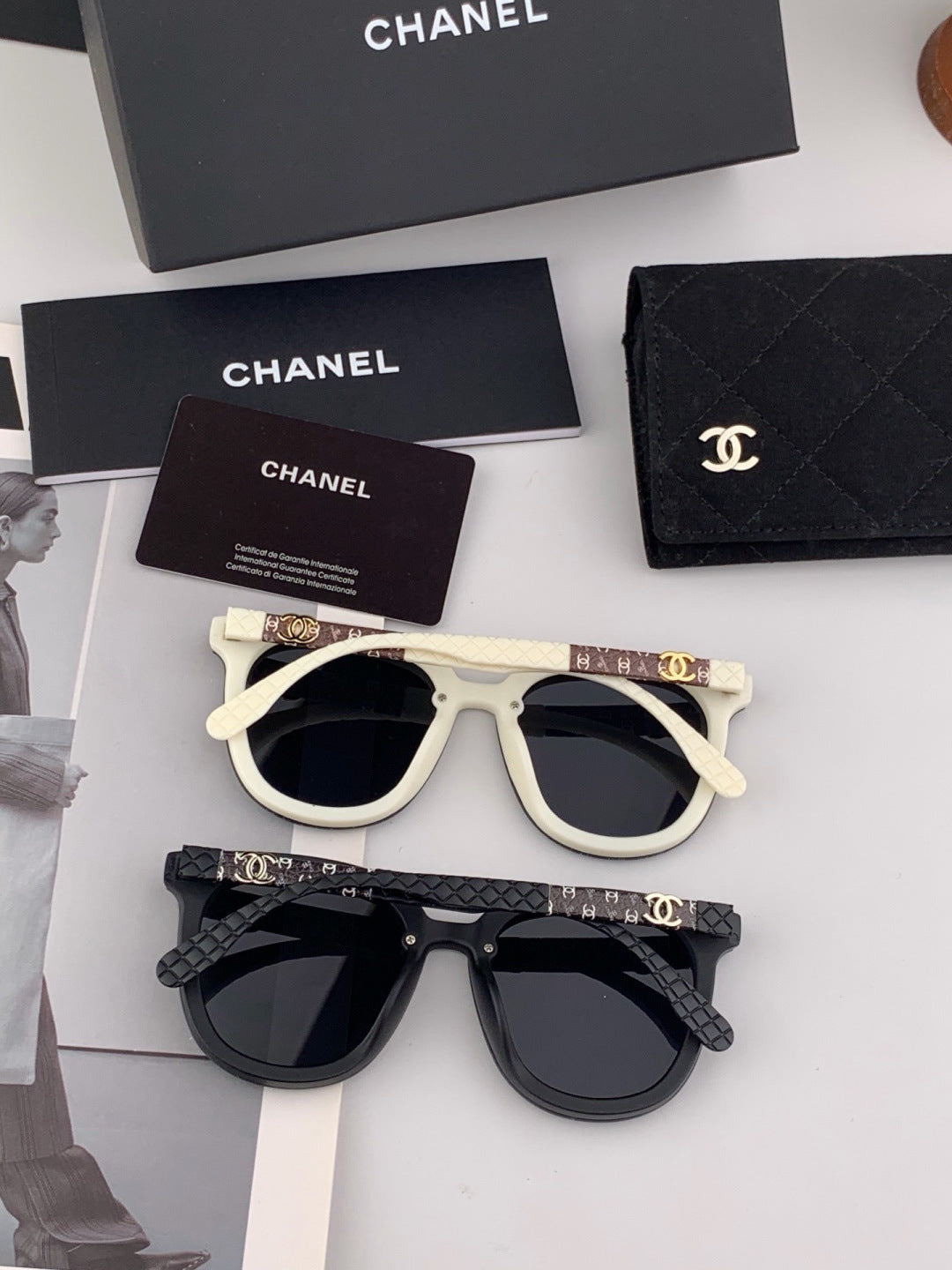 Chanel CH3620 Polarized Square Gold Lens Sunglasses for Men & Women - detail image 4