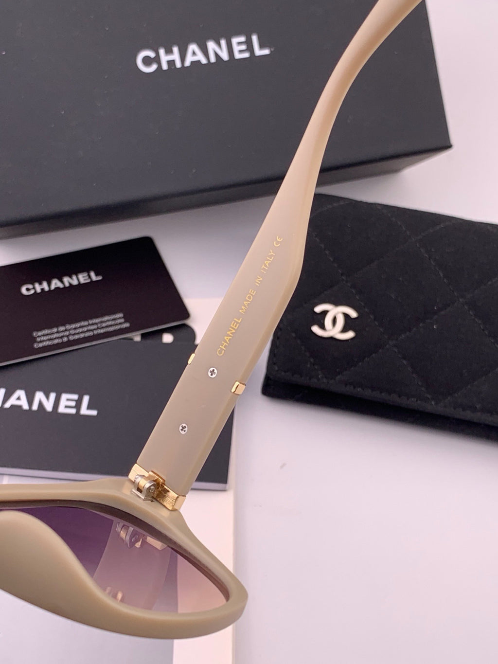 Chanel CH47004 Oversized Purple Lens Sunglasses for Men & Women - detail image 6