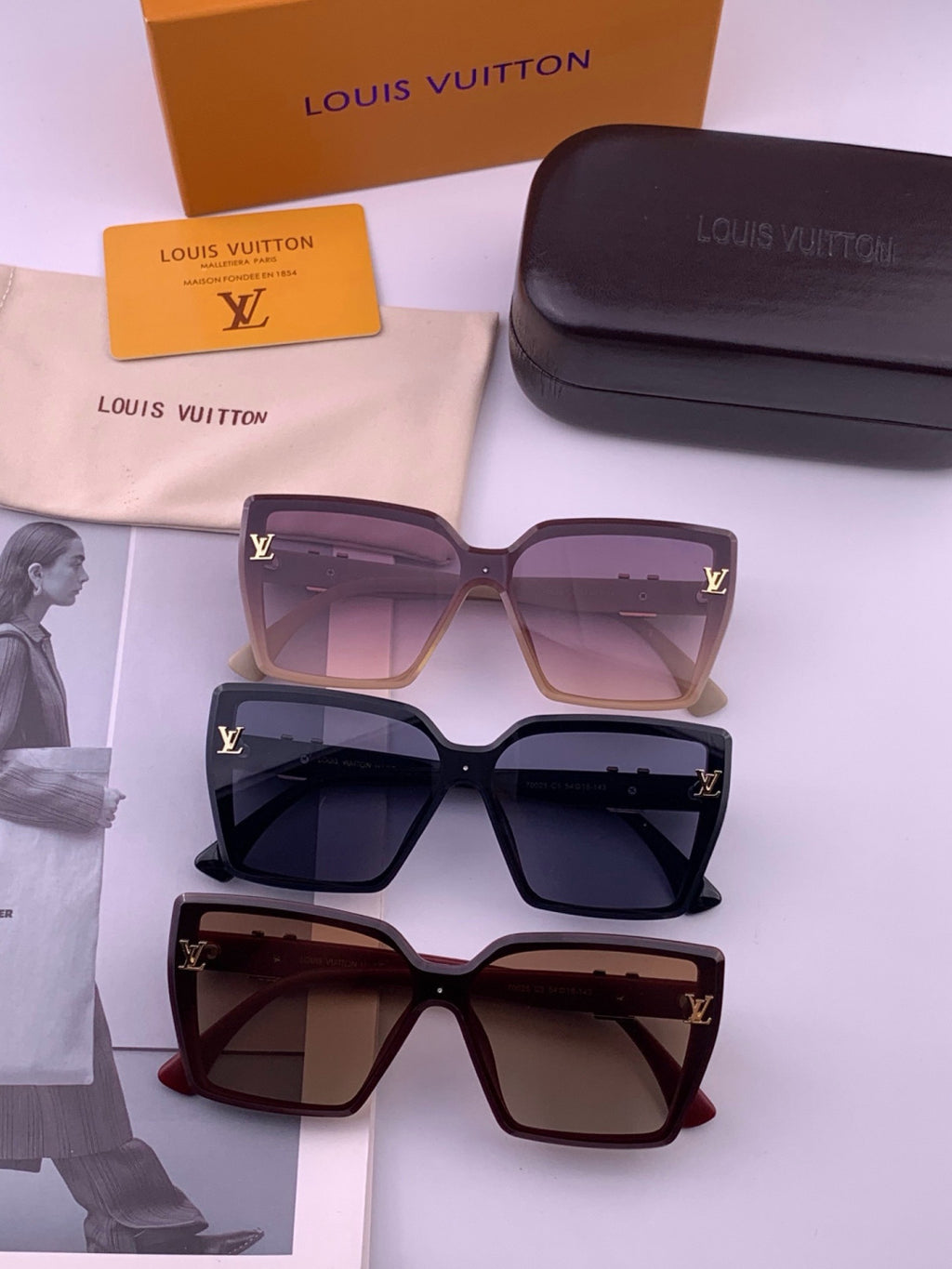 Louis Vuitton L57002 Oversized Purple Lens Sunglasses for Men & Women - 493218 - detail image 8