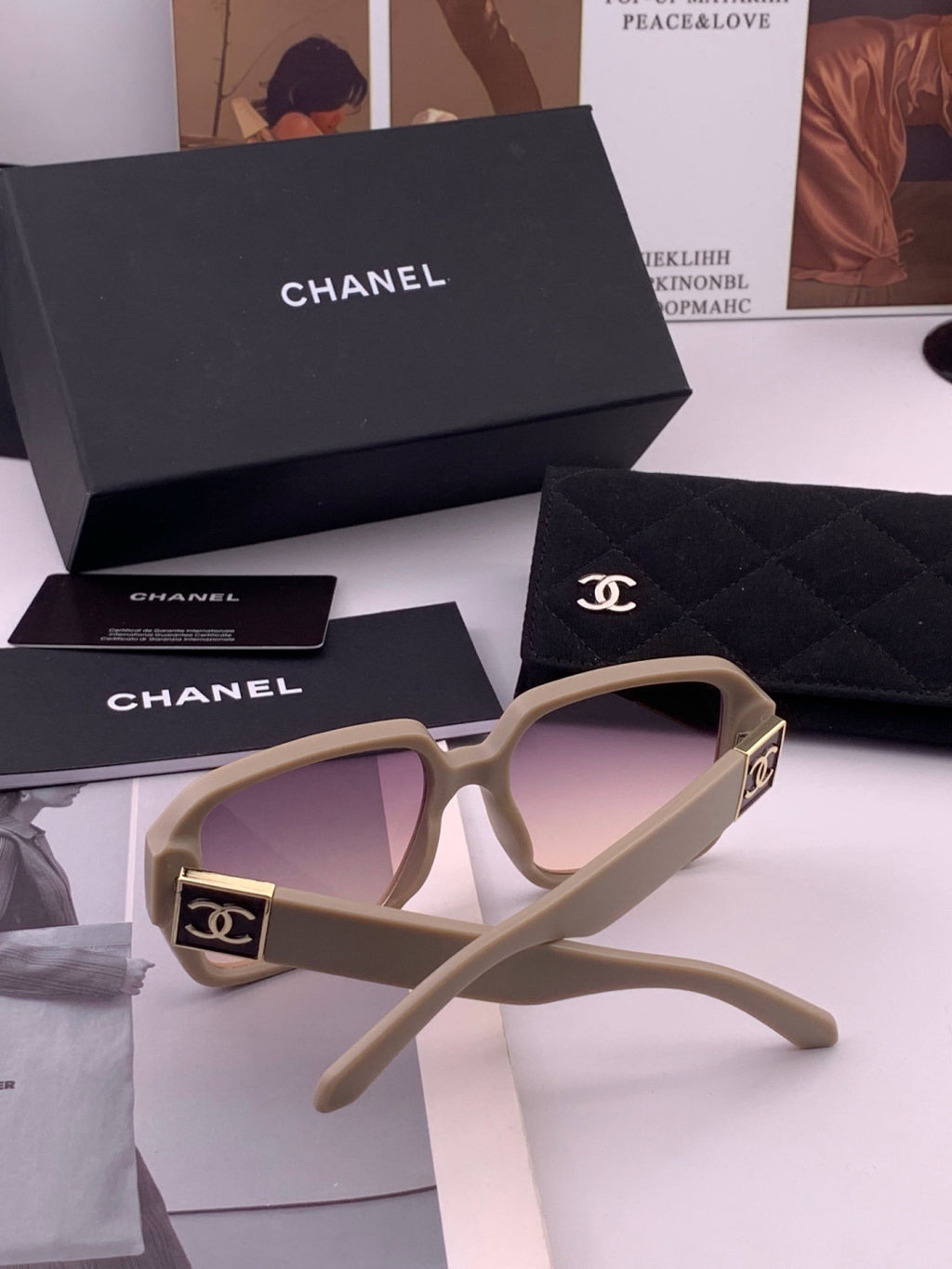 Chanel CH87004 Oversized Red Lens Sunglasses for Men & Women - detail image 7