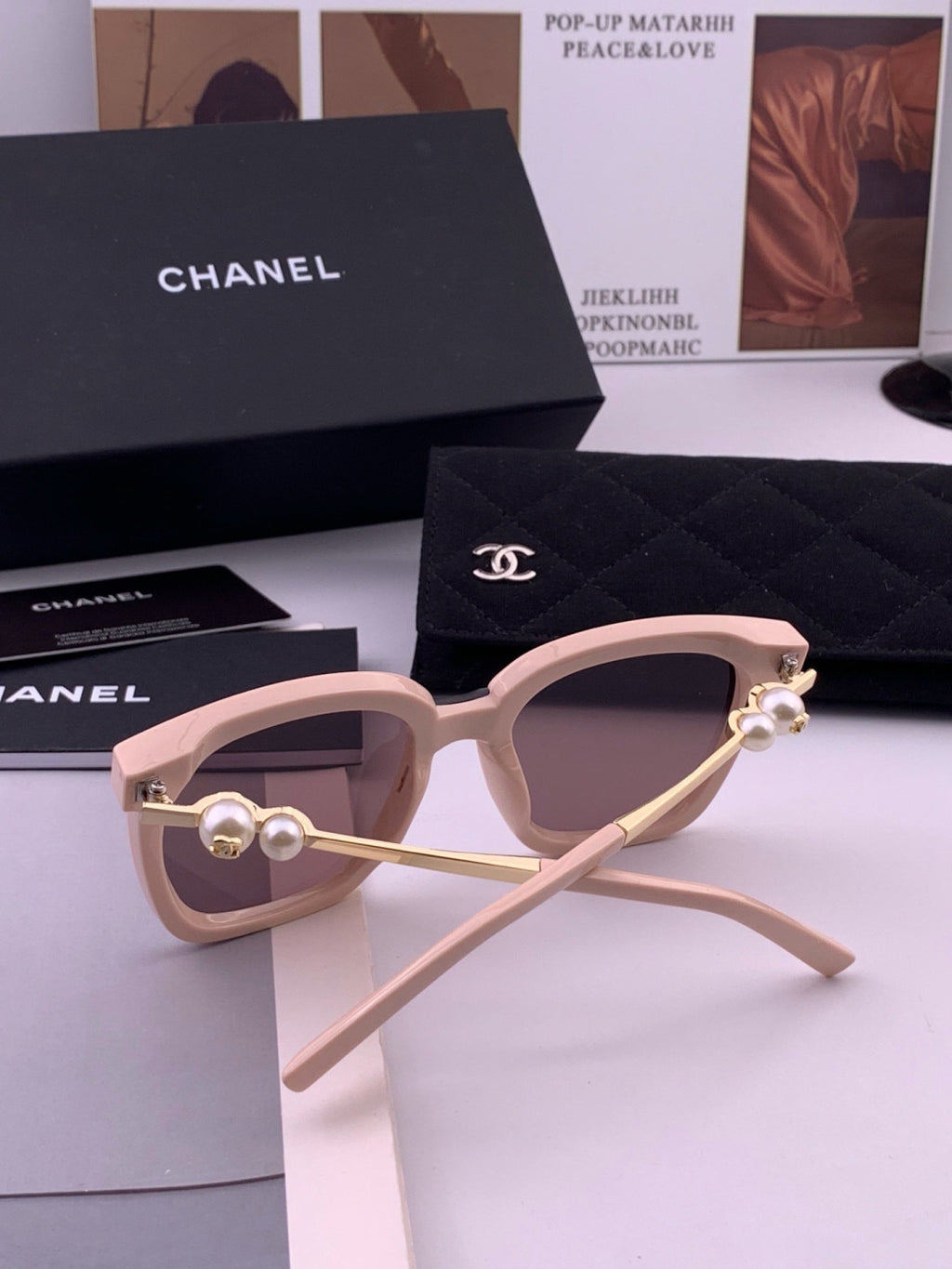 Chanel CH4231 Oversized Black Lens Sunglasses for Men & Women - detail image 6