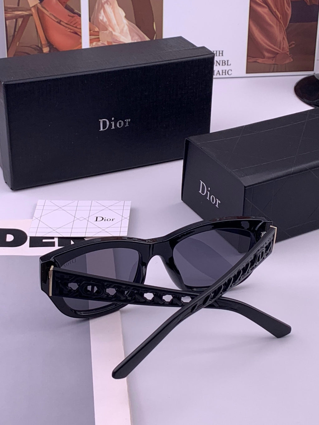 Dior D7911 Polarized Square Black Lens Sunglasses for Men & Women - detail image 7