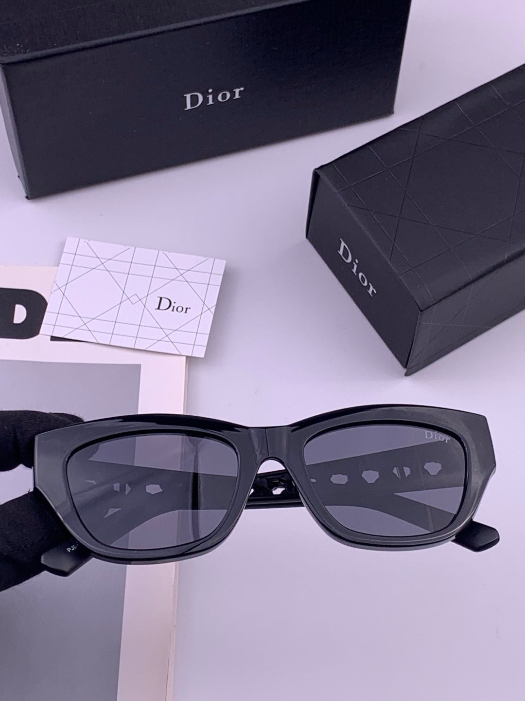 Dior D7911 Polarized Square Black Lens Sunglasses for Men & Women