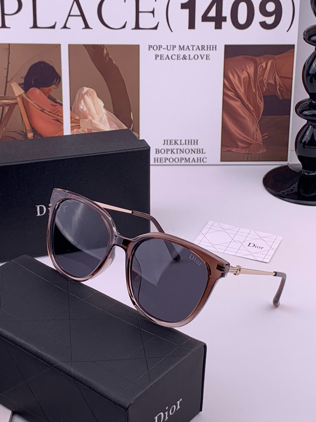 Dior D31101 Polarized Square Blue Lens Sunglasses for Men & Women - detail image 2