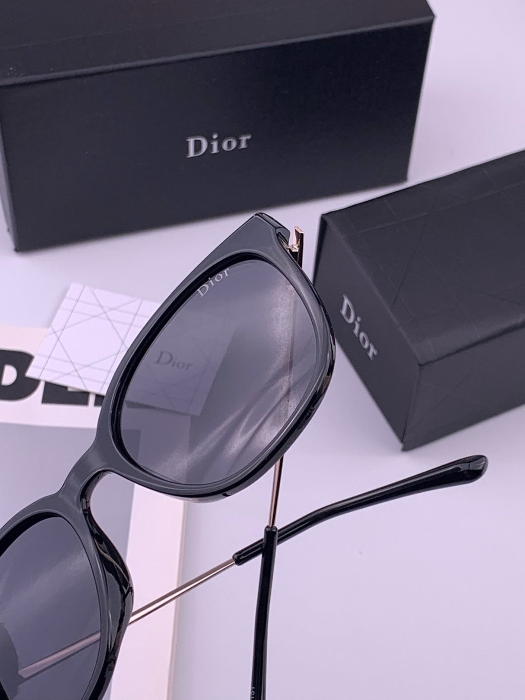 Dior D31101 Polarized Square Black Lens Sunglasses for Men & Women - detail image 7