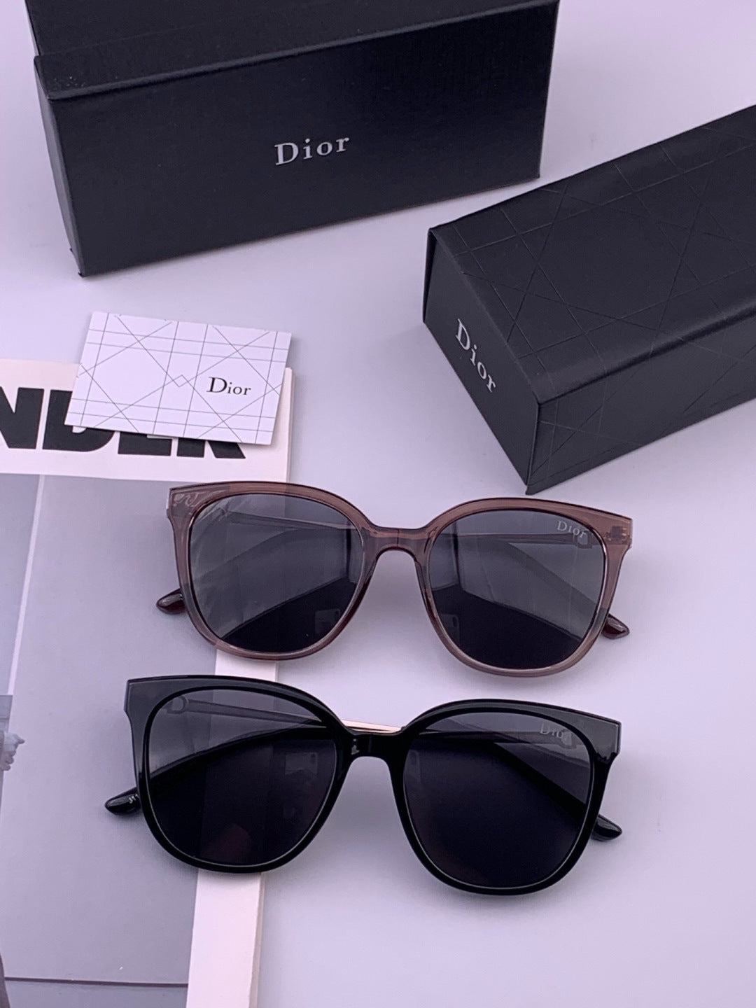 Dior D31101 Polarized Square Black Lens Sunglasses for Men & Women - detail image 8