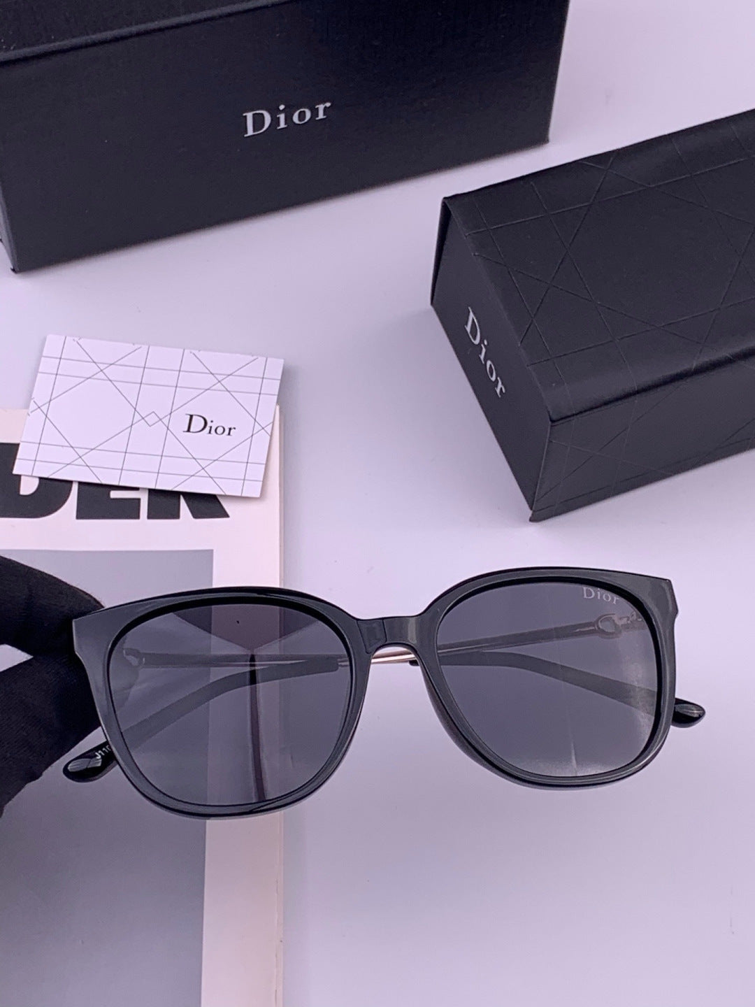 Dior D31101 Polarized Square Black Lens Sunglasses for Men & Women