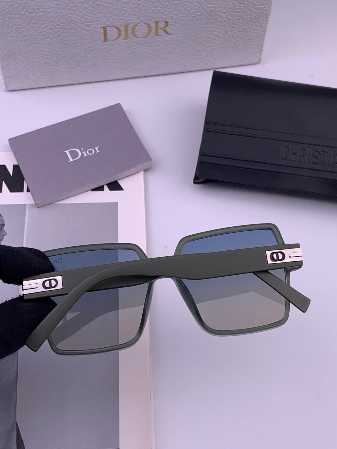 Dior CD4780 Polarized Square Blue Lens Sunglasses for Women - detail image 6