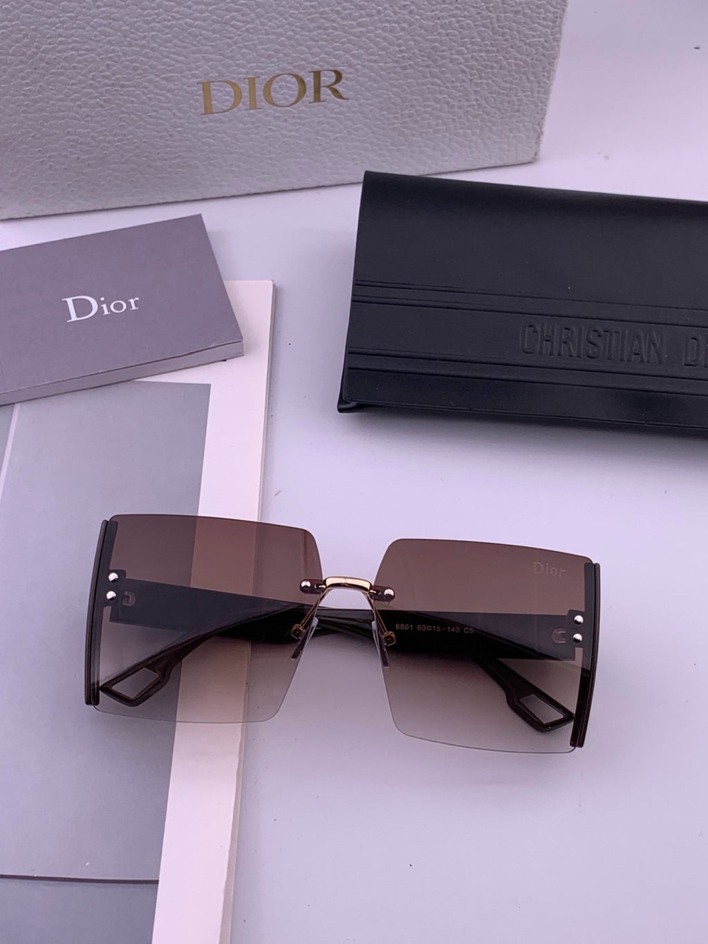 Dior CD2233 Lightweight Metal Rimless Gold Lens Sunglasses for Women - detail image 7