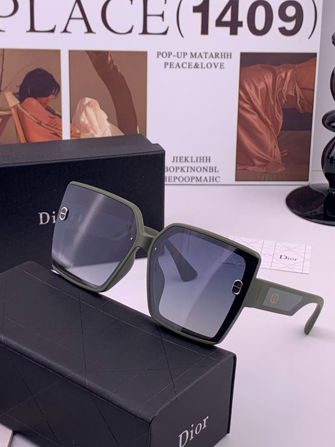 Dior CD3917 Polarized Square Gold Lens Sunglasses for Women - detail image 2