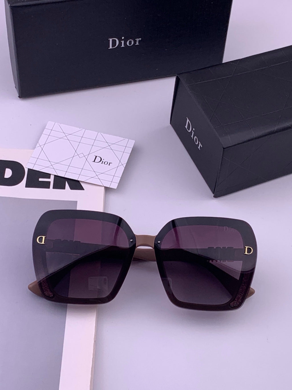 Dior CD3290 Polarized Square Gold Lens Sunglasses for Women - 486859 - detail image 6