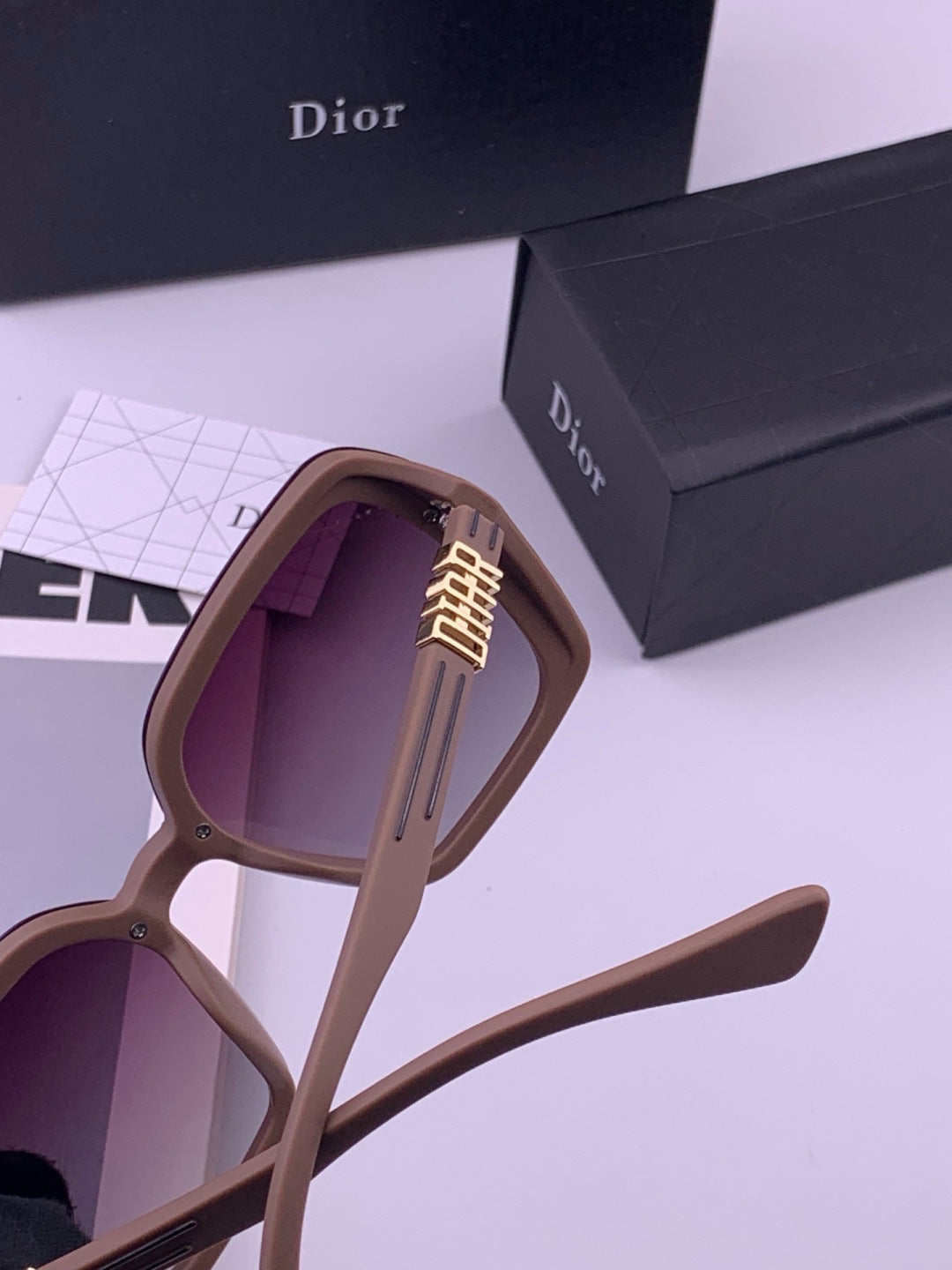 Dior CD3290 Polarized Square Gold Lens Sunglasses for Women - 486859 - detail image 4