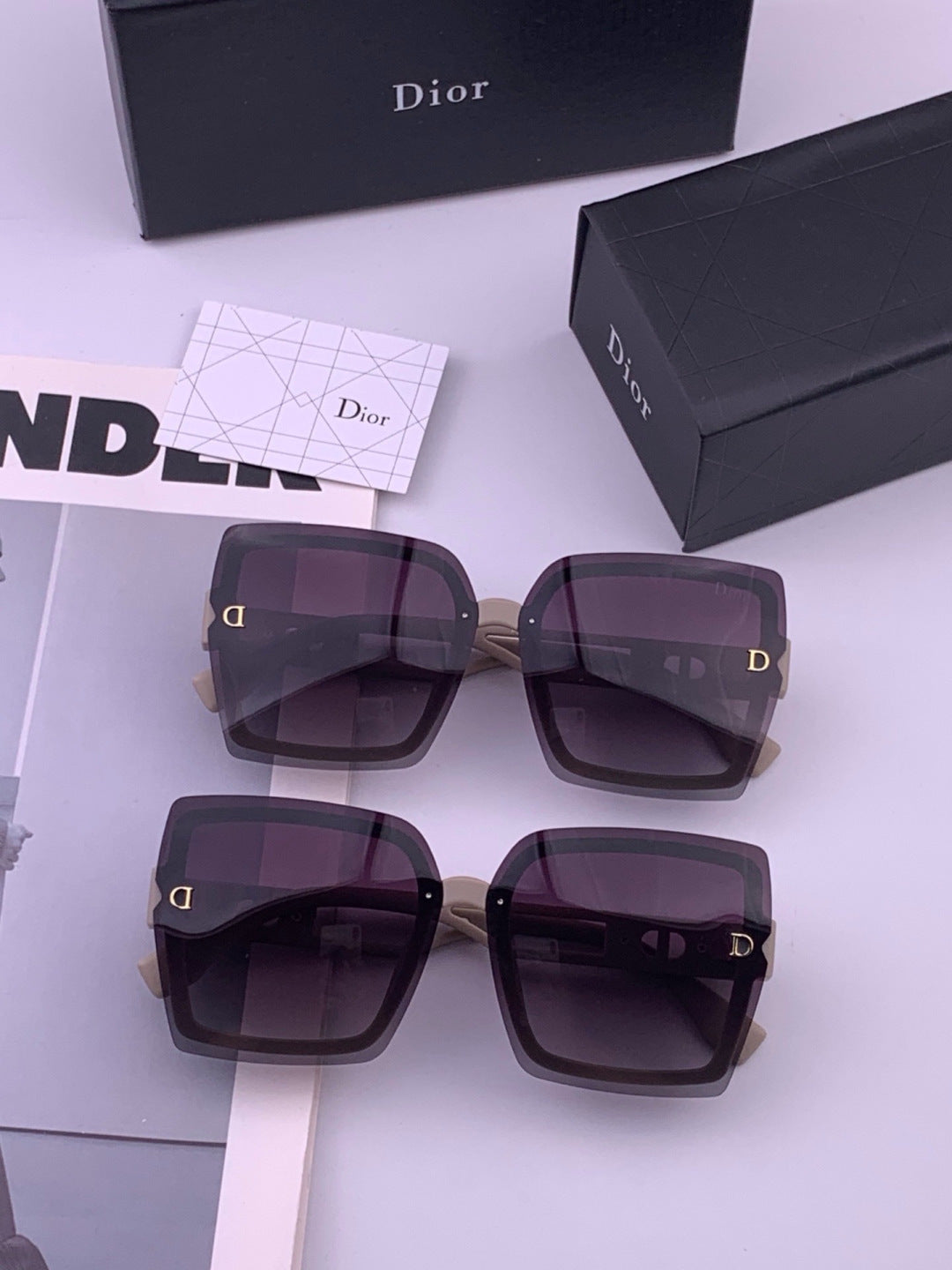 Dior D2292 Polarized Square Gold Lens Sunglasses for Men & Women - detail image 7
