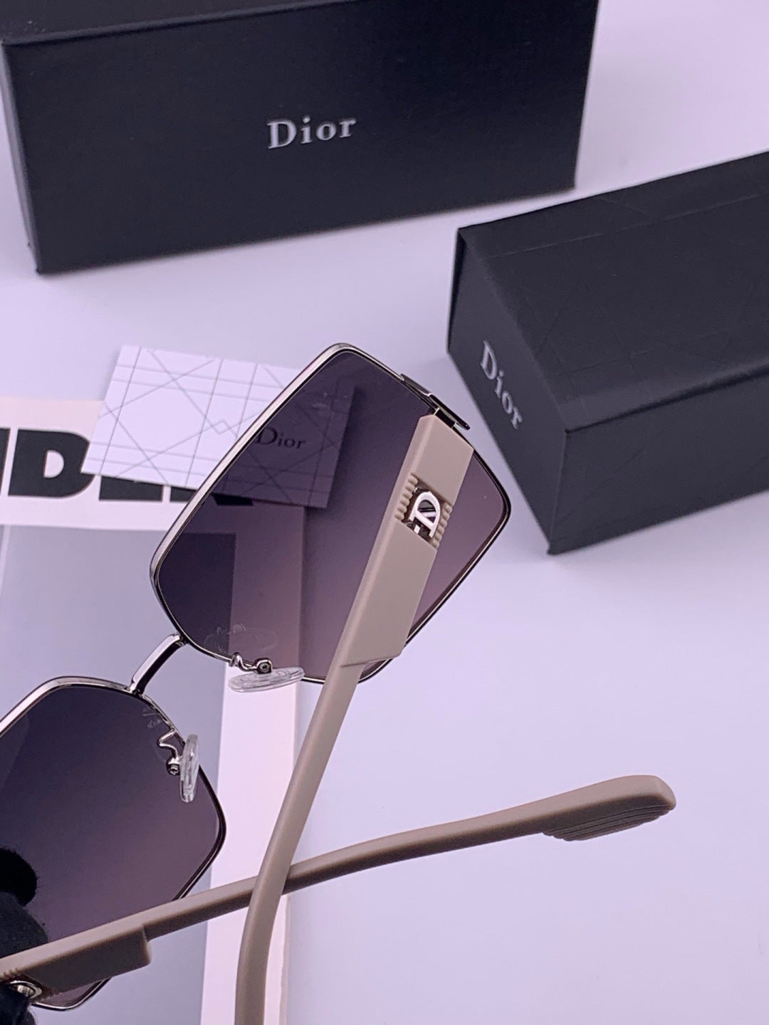 Dior CD1190 Square Brown Lens Sunglasses for Women - detail image 6