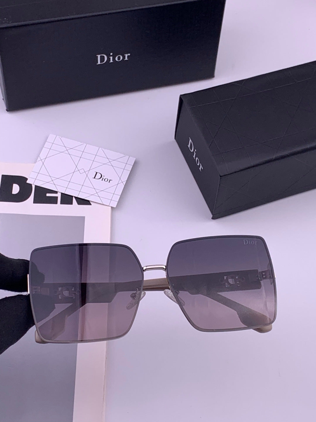 Dior CD1190 Square Brown Lens Sunglasses for Women - detail image 3