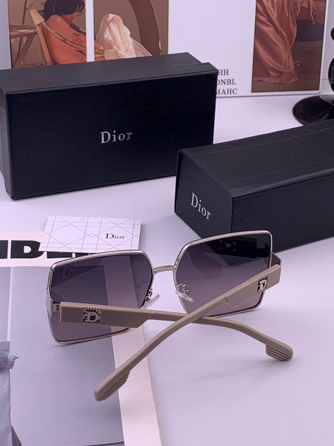 Dior CD1190 Square Brown Lens Sunglasses for Women - detail image 7
