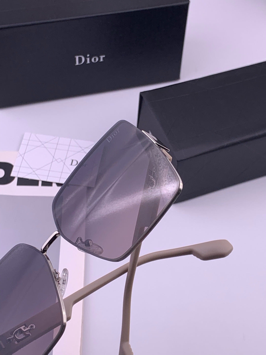 Dior CD1190 Square Brown Lens Sunglasses for Women - detail image 4