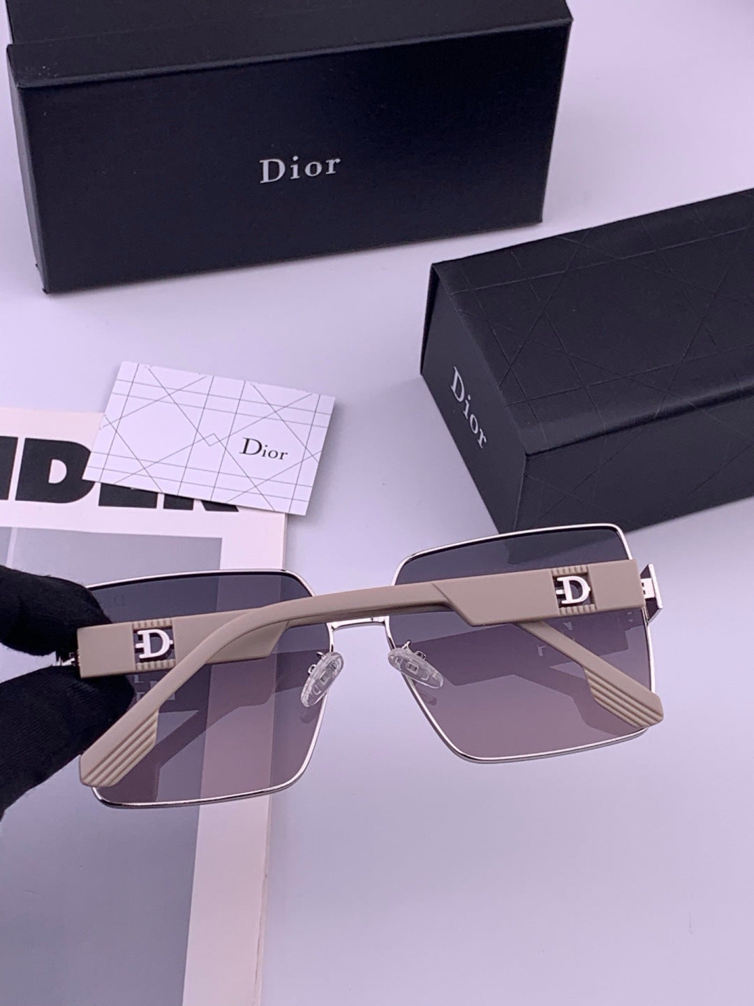 Dior CD1190 Square Brown Lens Sunglasses for Women - detail image 5