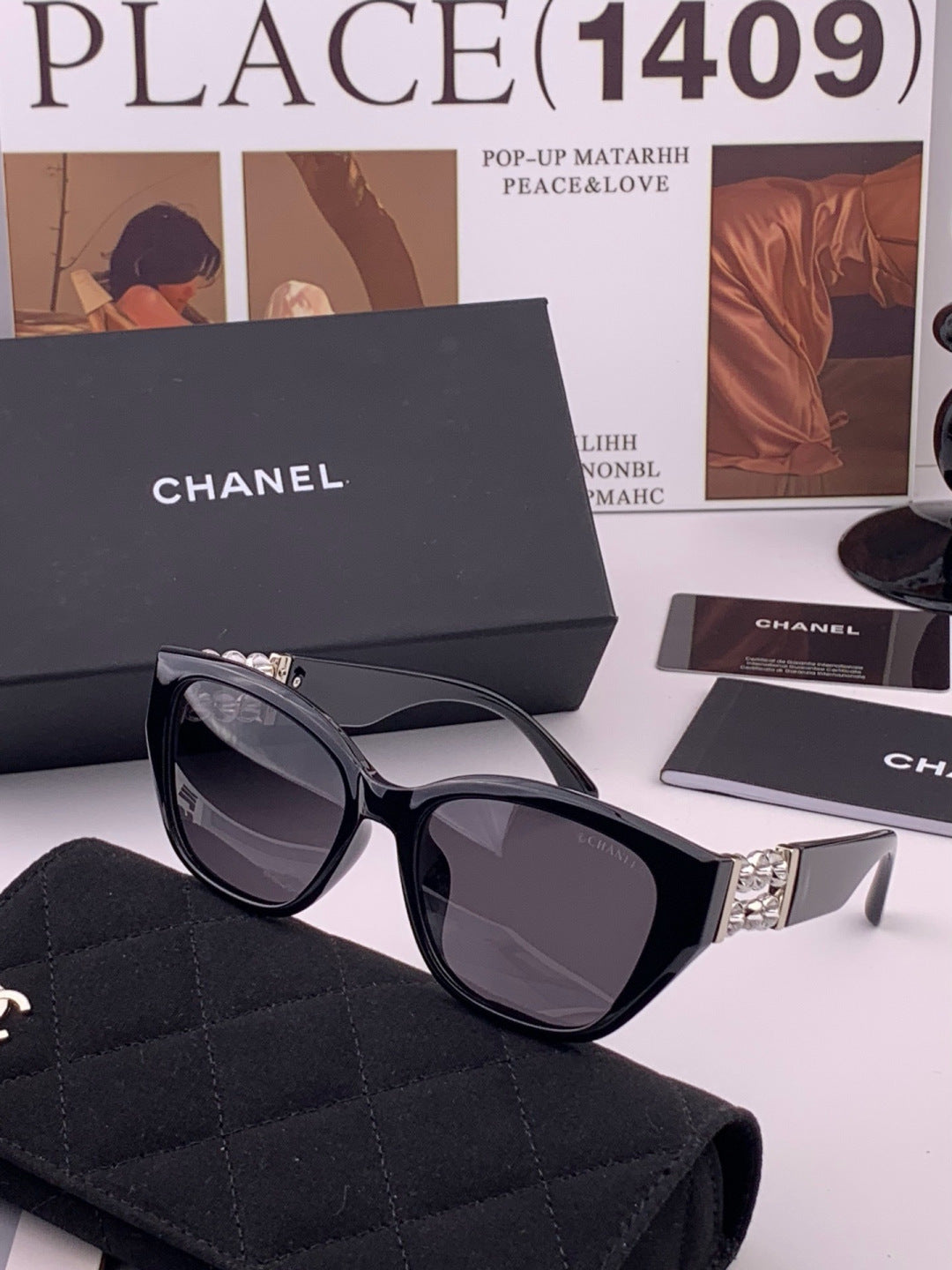 Chanel CH8754 Polarized Fashion Black Lens Sunglasses for Men & Women - detail image 2
