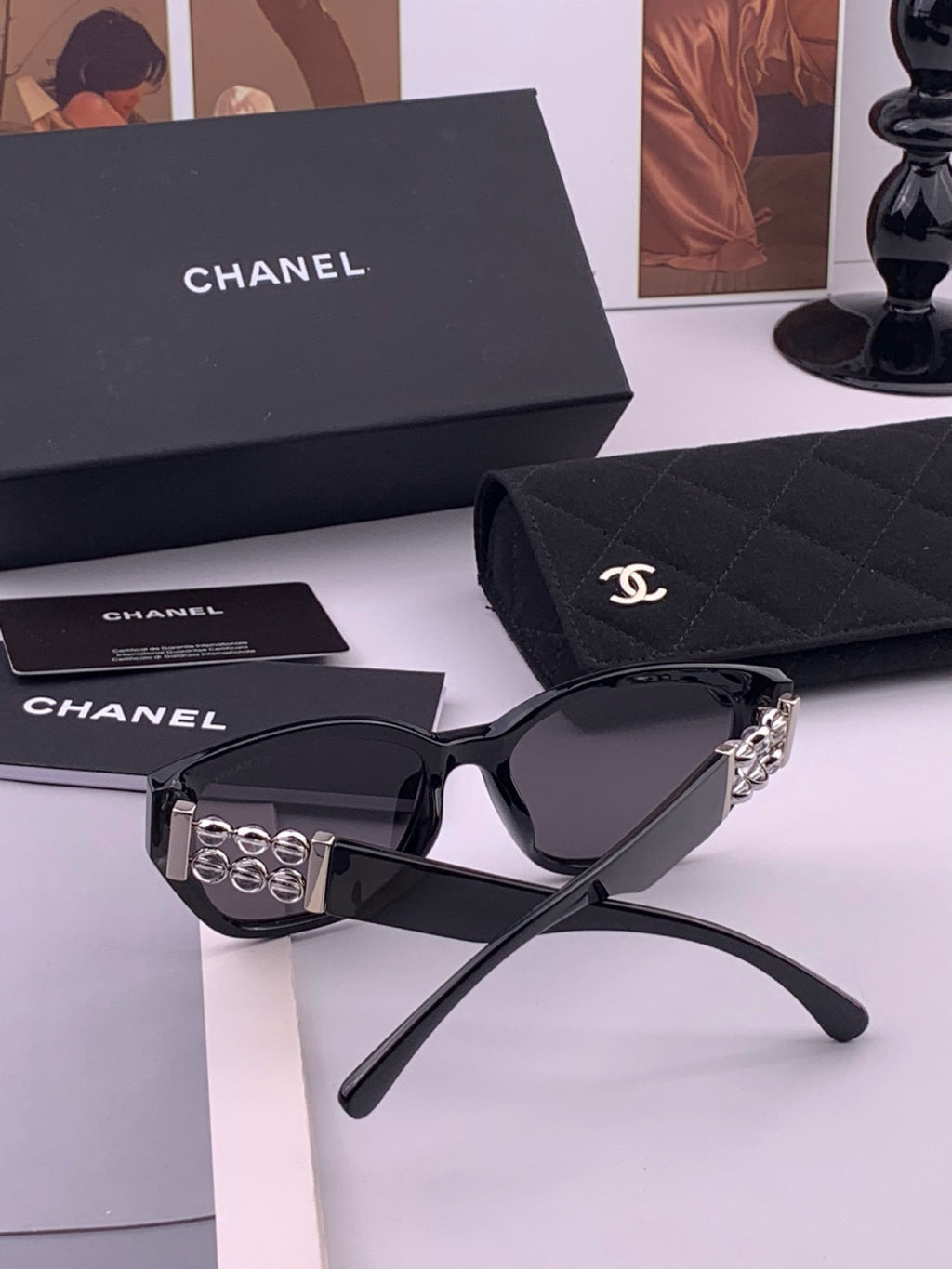 Chanel CH8754 Polarized Fashion Black Lens Sunglasses for Men & Women - detail image 7