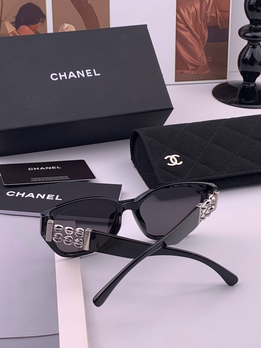 Chanel CH8754 Polarized Fashion Black Lens Sunglasses for Men & Women - detail image 7