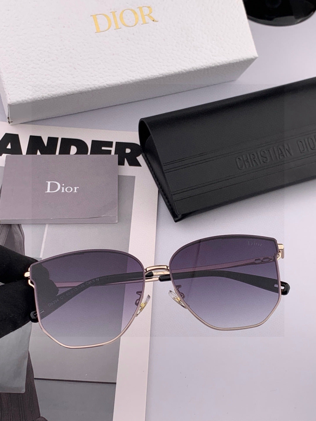 Dior CD4635 Polarized Rimless Gold Lens Sunglasses for Men & Women