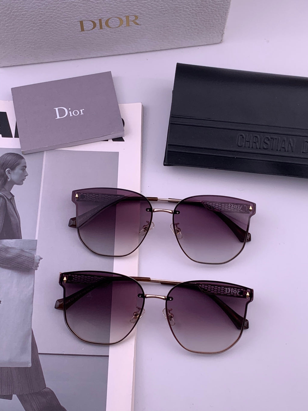 Dior CD8640 Polarized Rimless Brown Lens Sunglasses for Men & Women - detail image 3