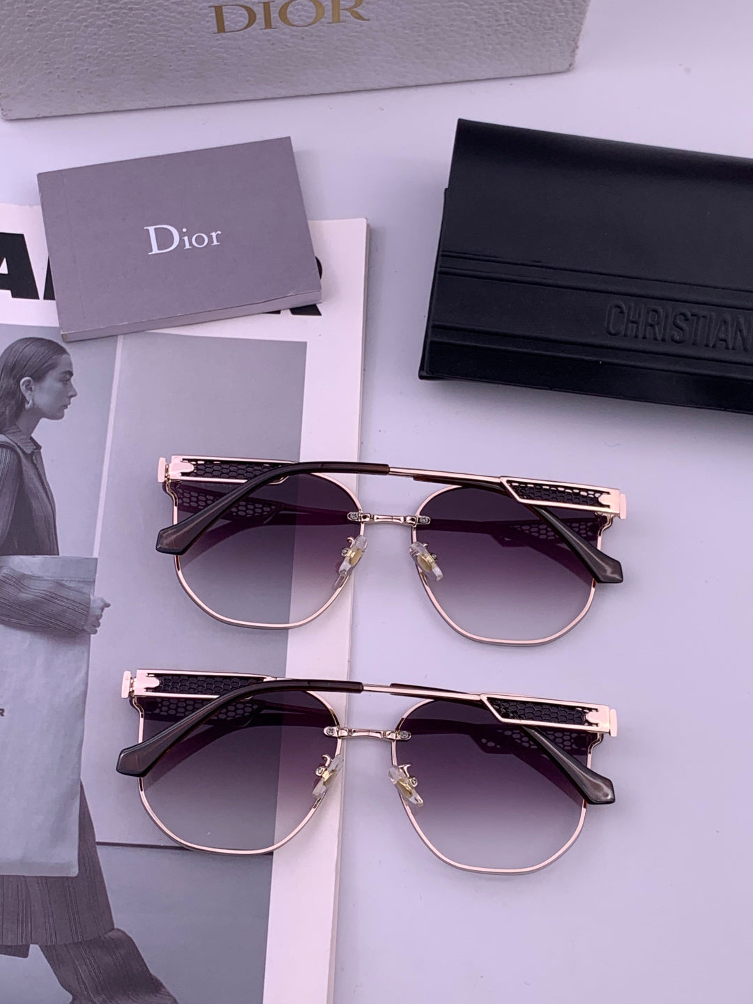 Dior CD8640 Polarized Rimless Brown Lens Sunglasses for Men & Women - detail image 2