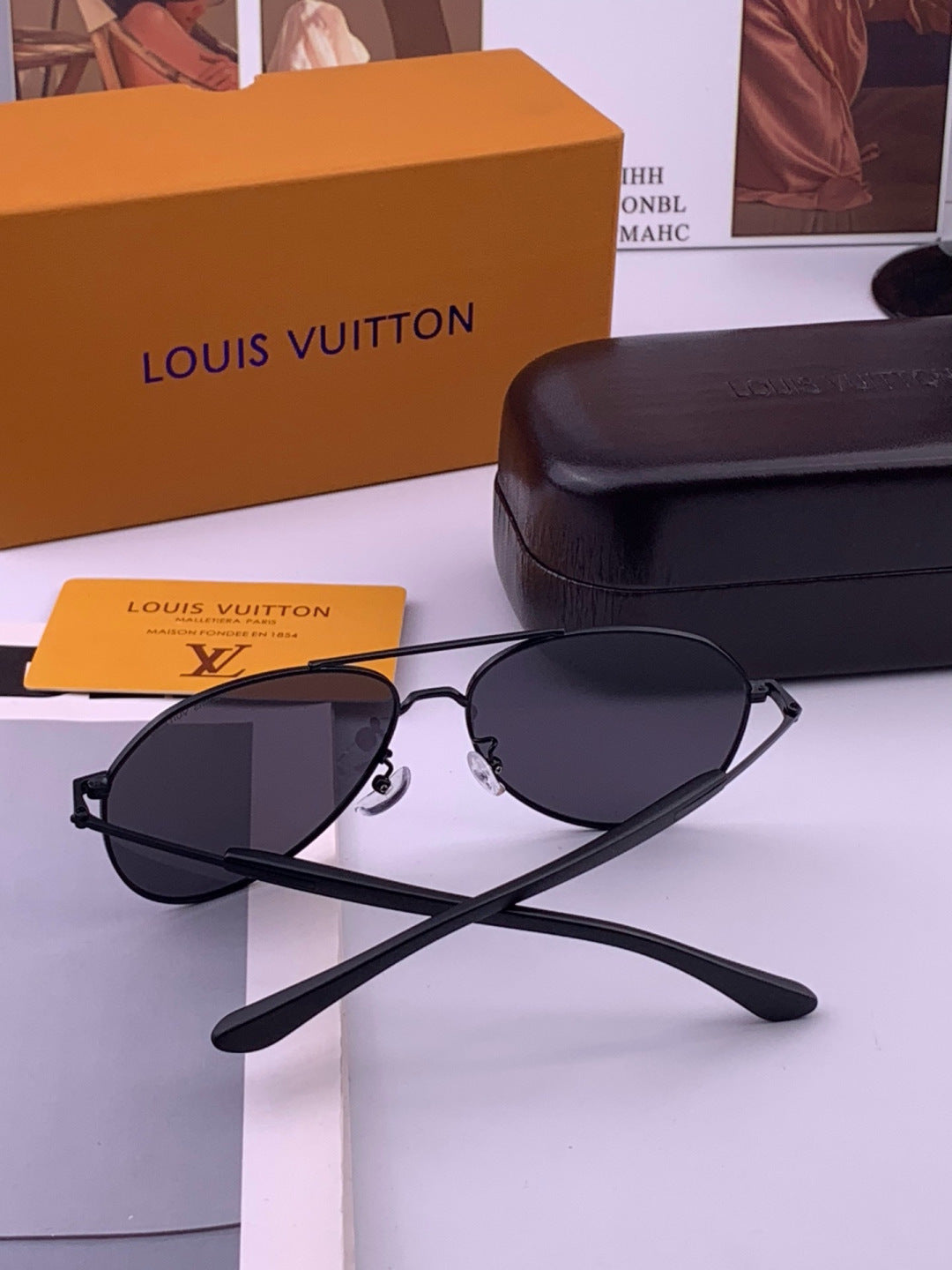 Louis Vuitton L8333 Polarized Aviator Black Lens Sunglasses for Men & - 493188 - detail image 7
