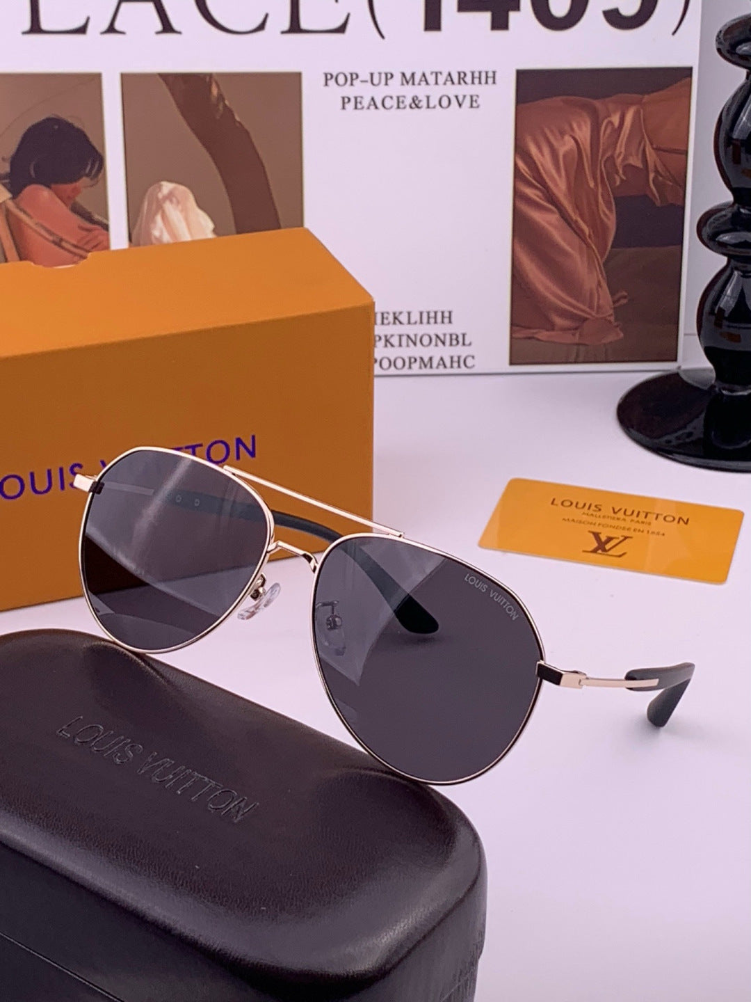 Louis Vuitton L8333 Polarized Aviator Black Lens Sunglasses for Men & - 493189 - detail image 2