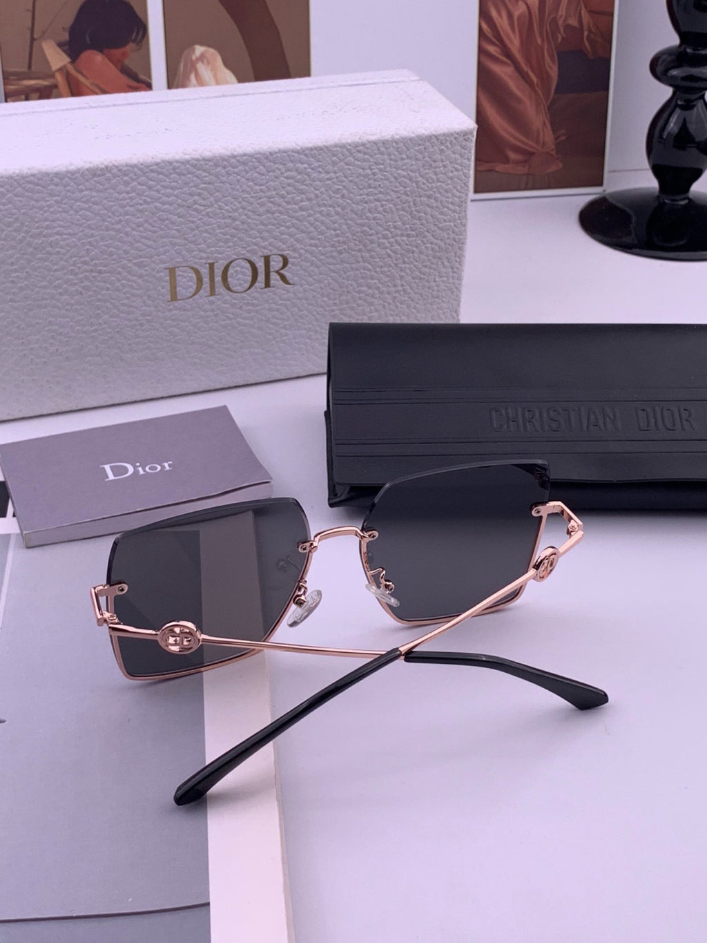 Dior CD7371 Lightweight Rimless Black Lens Sunglasses for Women - 486706 - detail image 7