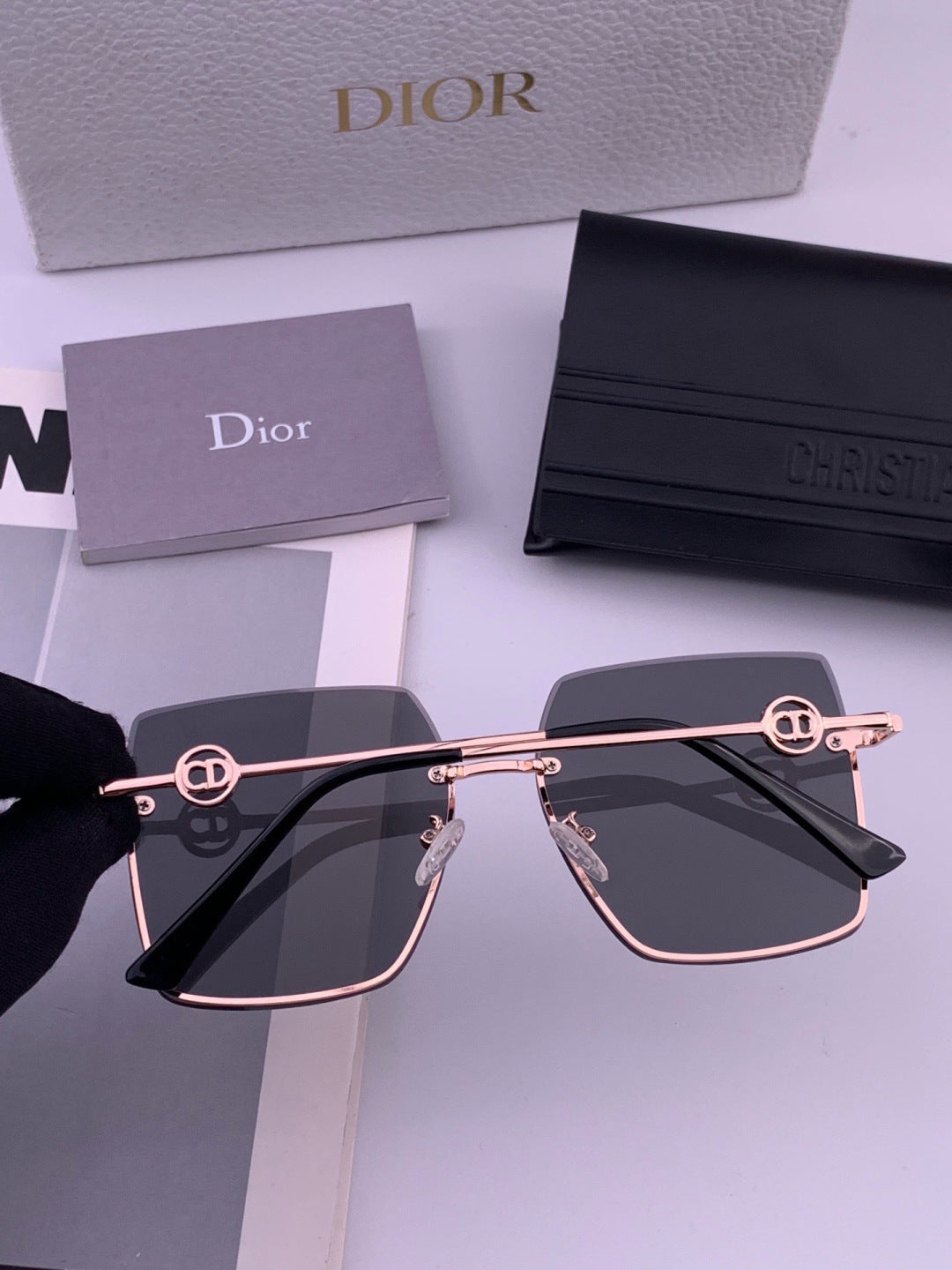 Dior CD7371 Lightweight Rimless Black Lens Sunglasses for Women - 486706 - detail image 5
