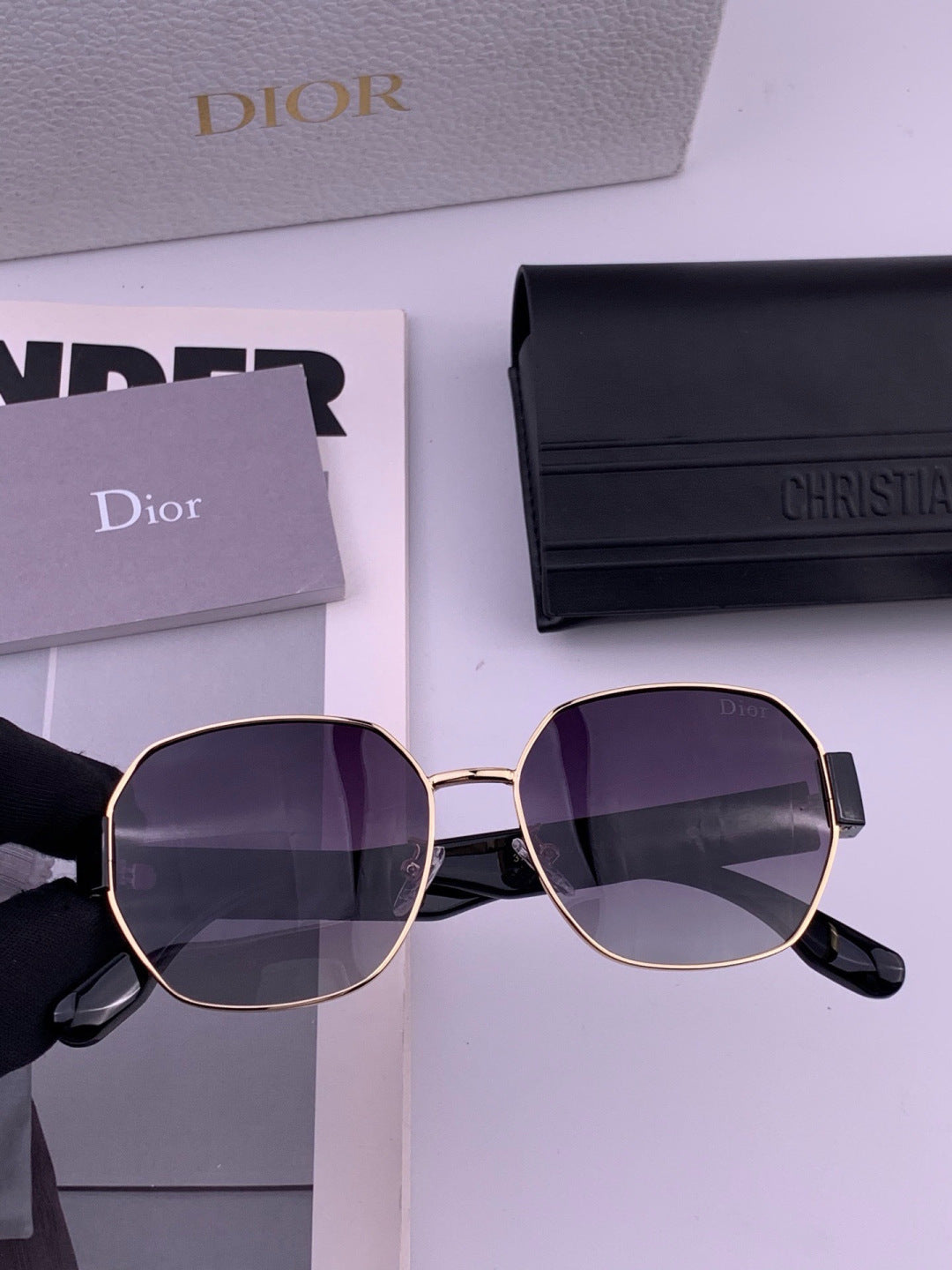 Dior CD9370 Round Black Lens Sunglasses for Women - detail image 3