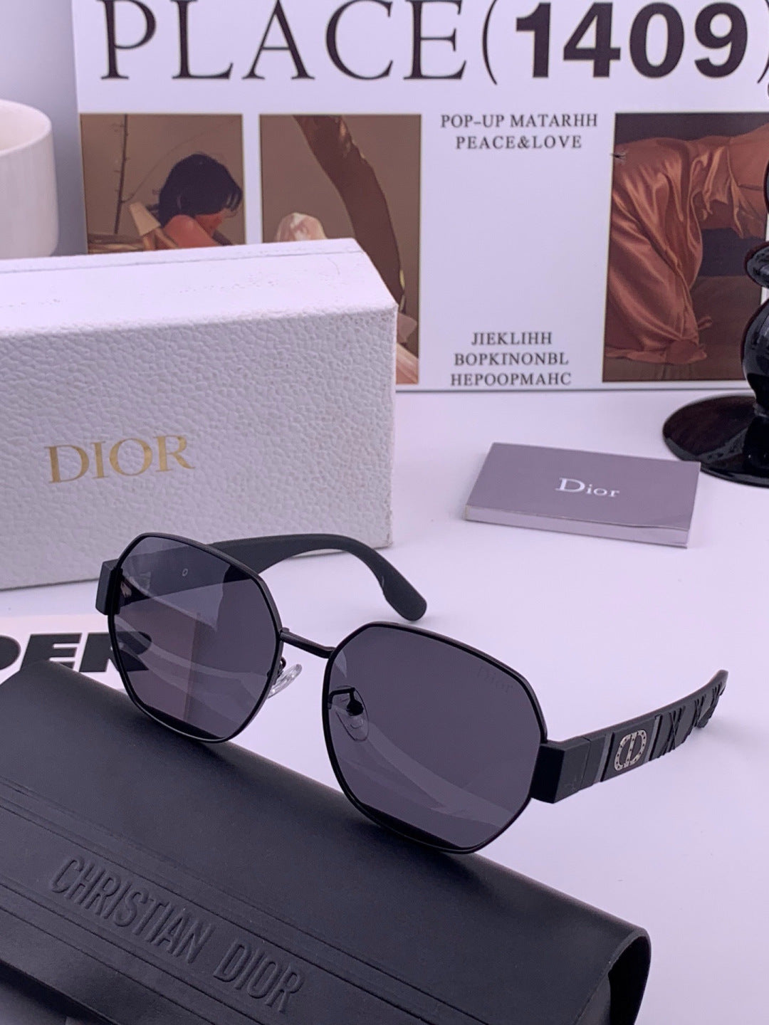 Dior CD9370 Round Black Lens Sunglasses for Women - detail image 4