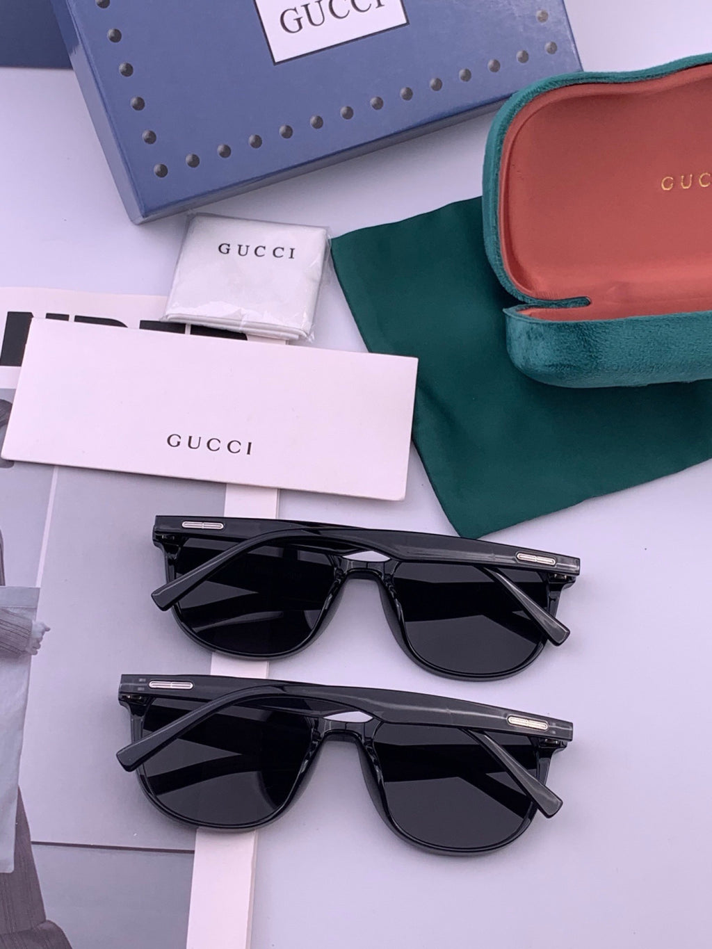 Gucci G4990 Polarized Square Orange Lens Sunglasses for Women - detail image 5