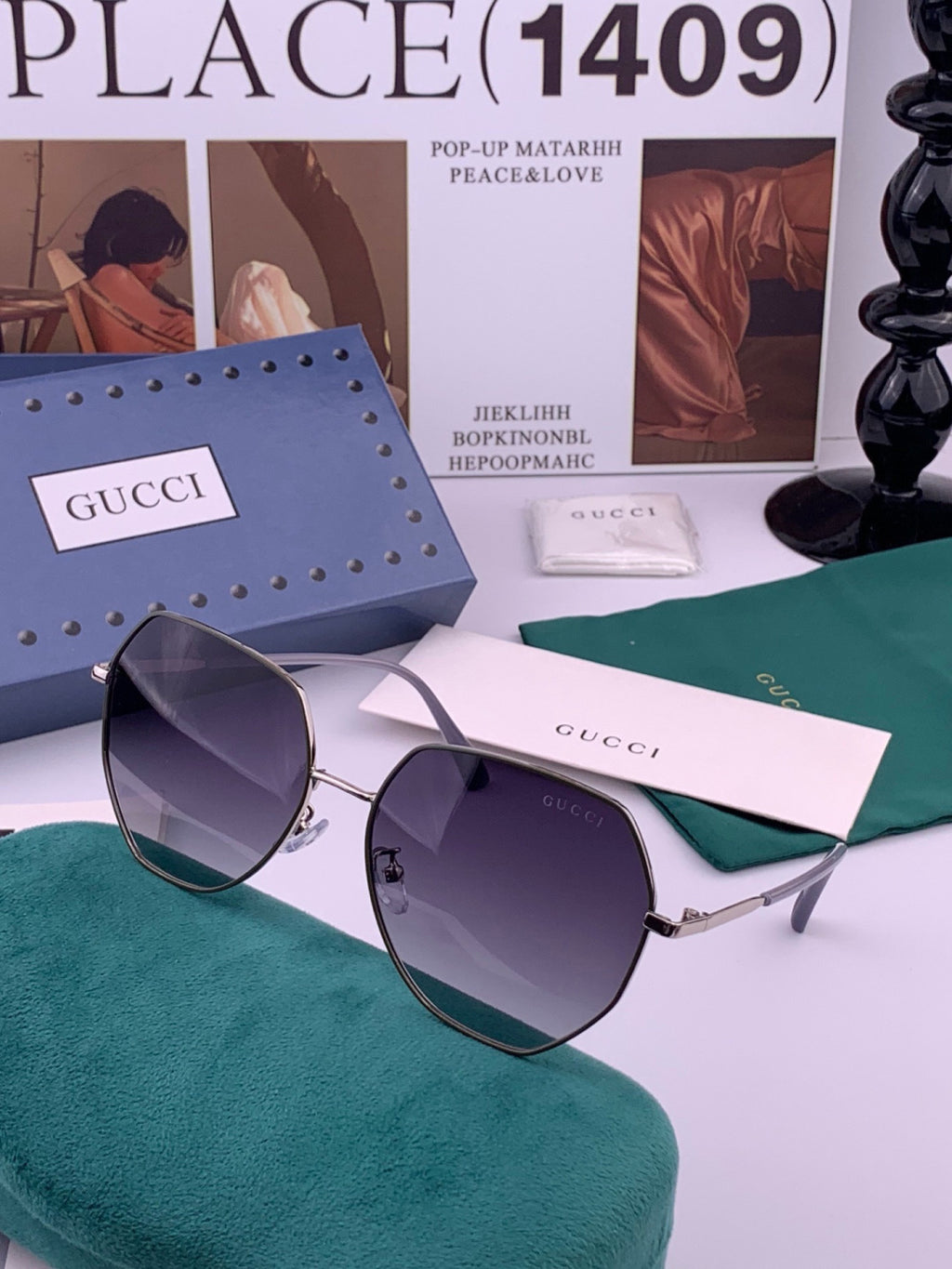 Gucci G1251 Polarized Round Brown Lens Sunglasses for Women - detail image 2