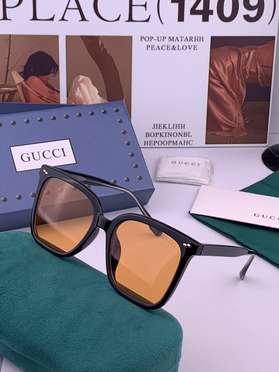 Gucci G2897 Square Brown Lens Sunglasses for Men & Women - detail image 2