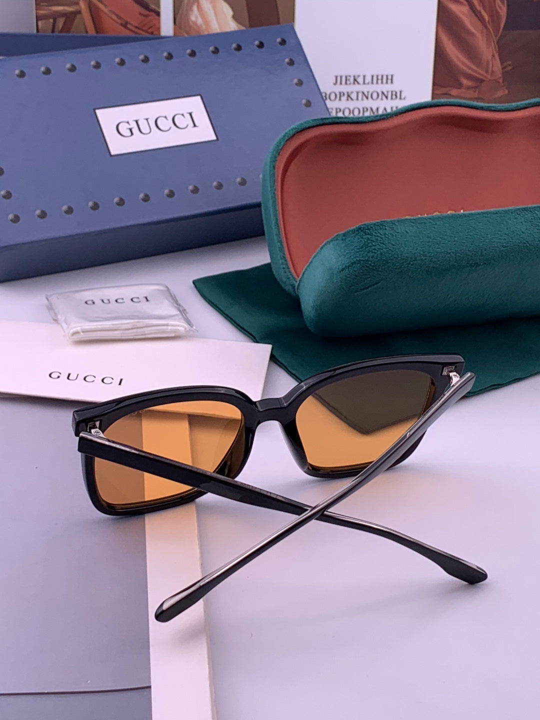 Gucci G2897 Square Brown Lens Sunglasses for Men & Women - detail image 5